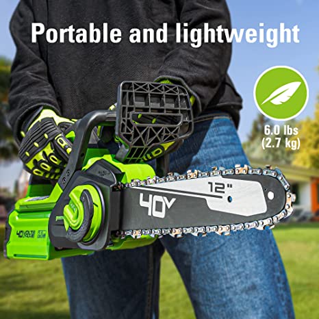 40V 12" Gen2 Cordless Battery Chainsaw: 2.0 Ah Battery and Charger - Image 6