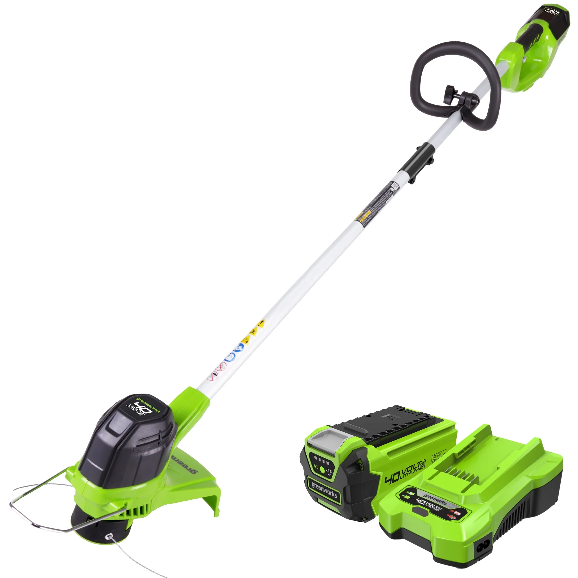 40V 12" Cordless Battery String Trimmer, 550 CFM Blower and 24" Hedge Trimmer Combo Kit: 2.0 Ah Battery and Charger - Image 2