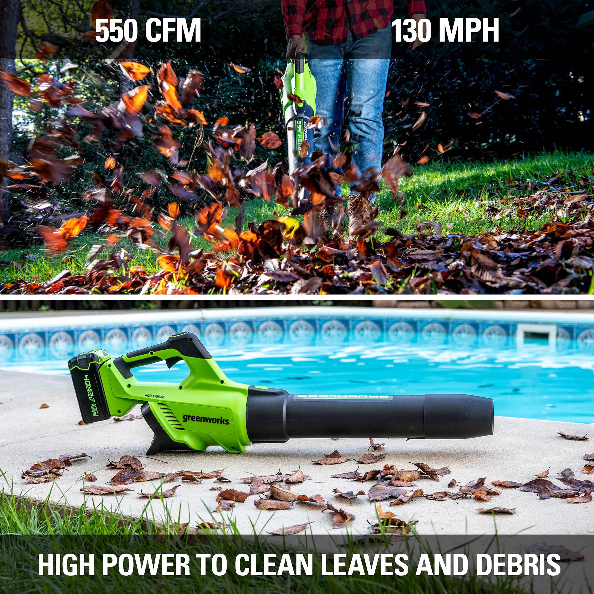 40V 12" Cordless Battery String Trimmer, 550 CFM Blower and 24" Hedge Trimmer Combo Kit: 2.0 Ah Battery and Charger - Image 8