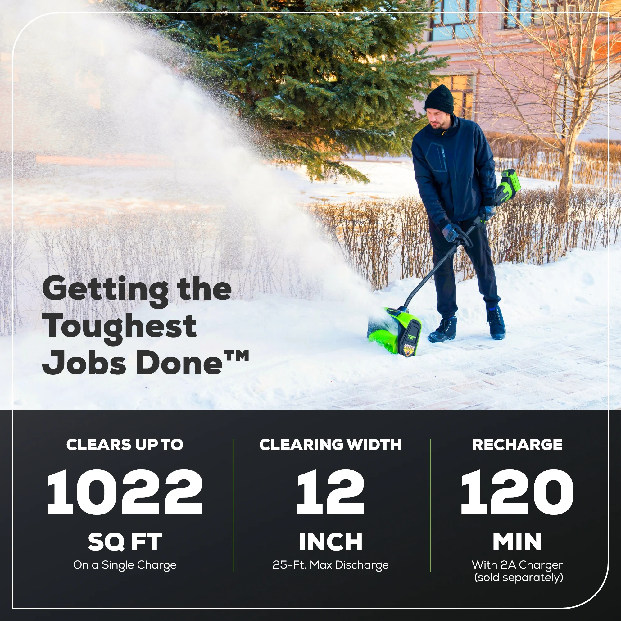 40V 12" Cordless Brushless Snow Shovel with Light (Tool Only) - Image 3