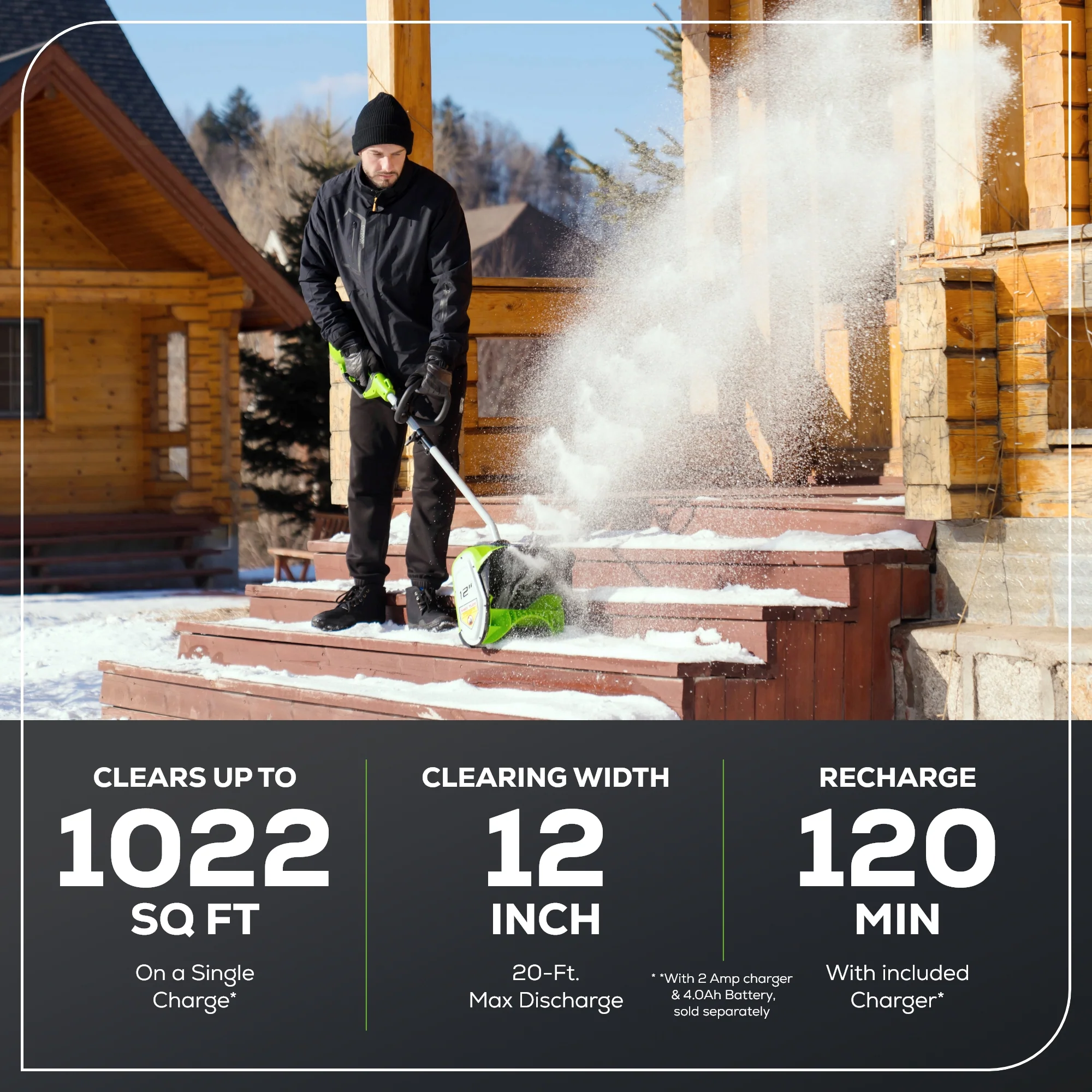 40V 12" Cordless Brushless Snow Shovel (Tool Only) - Image 3