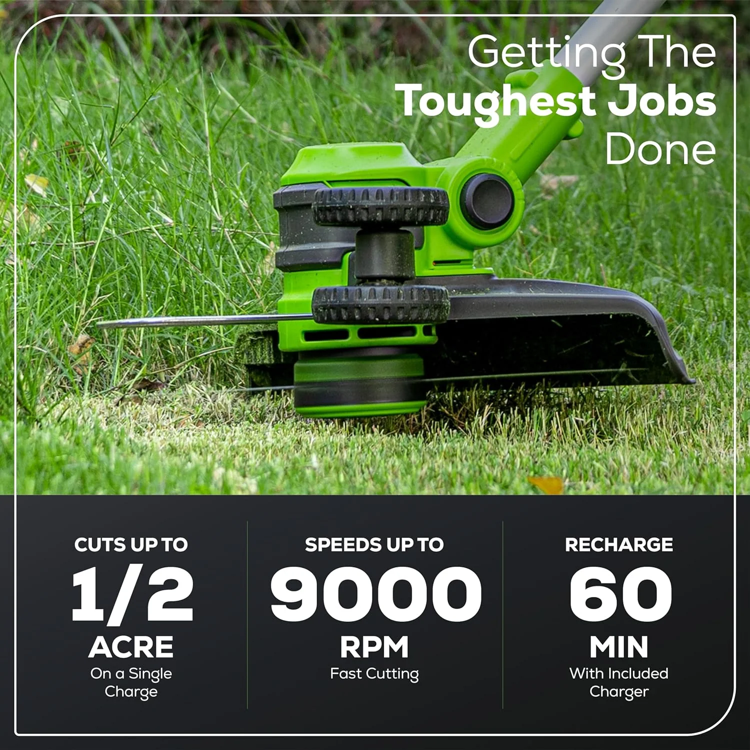 40V 13" Gen 2 Cordless Battery String Trimmer / Edger: 2.0 Ah USB Battery and Charger - Image 3
