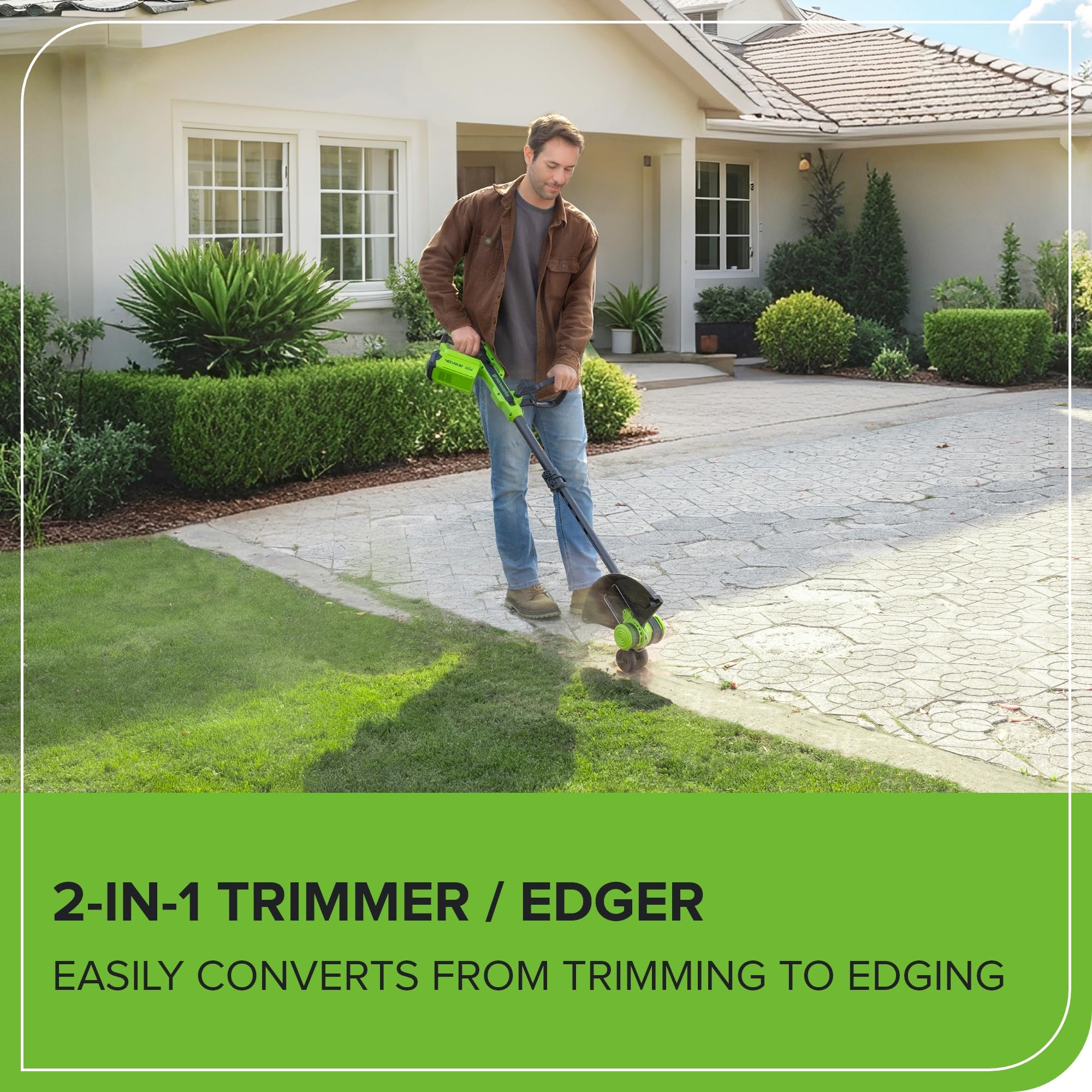 40V 13" Cordless Battery String Trimmer / Edger, 20PC Blades (Tool Only) - Image 5