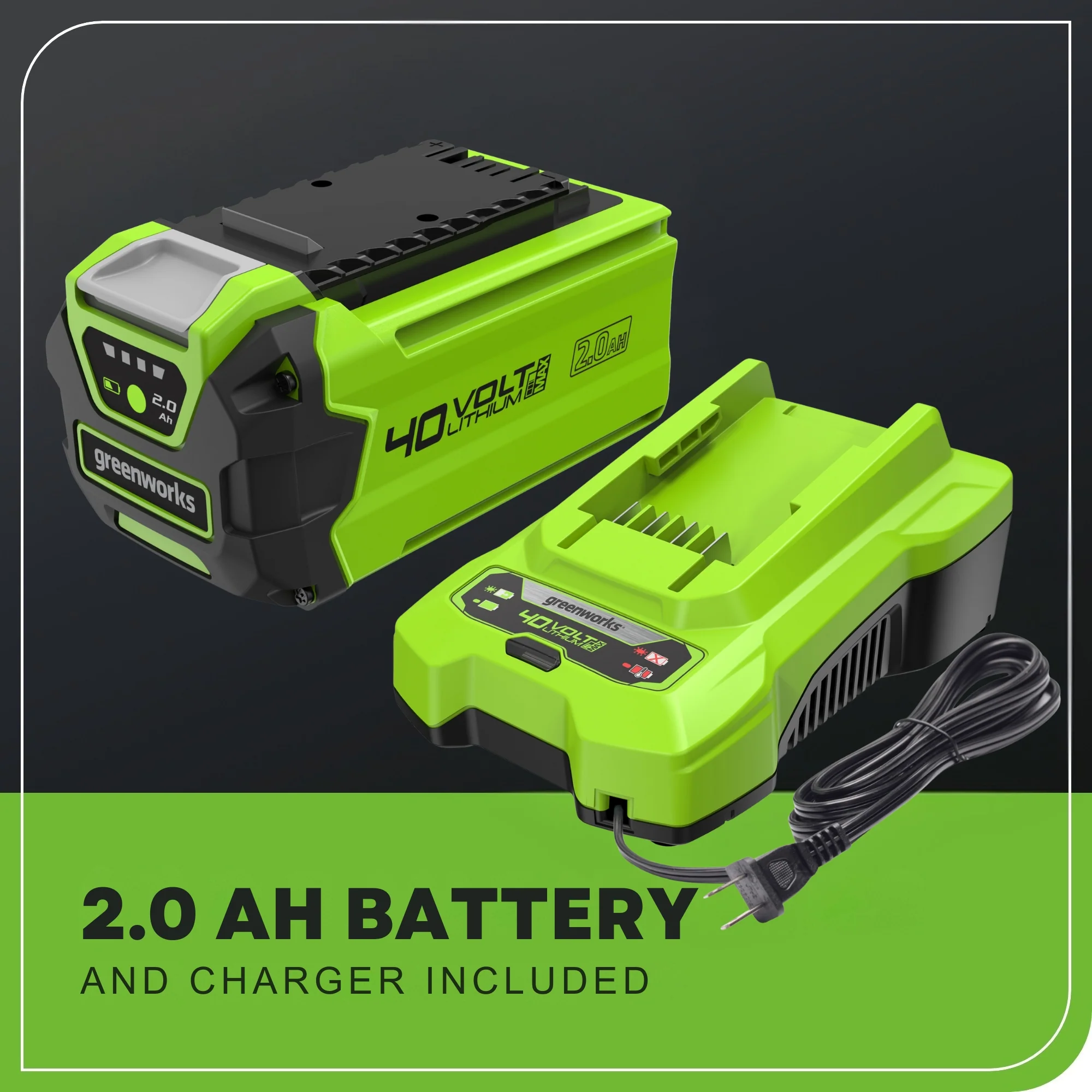 40V 13" Cordless Battery String Trimmer / Edger, 20PC Blades, (1)2.0 Ah Battery and (1)2A Charger - Image 8