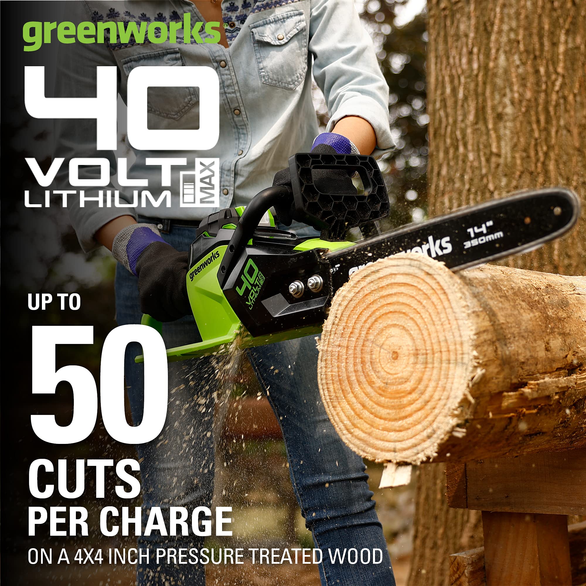 40V 14" 1.5kW Cordless BatteryBrushless Chainsaw (Tool Only) - Image 4