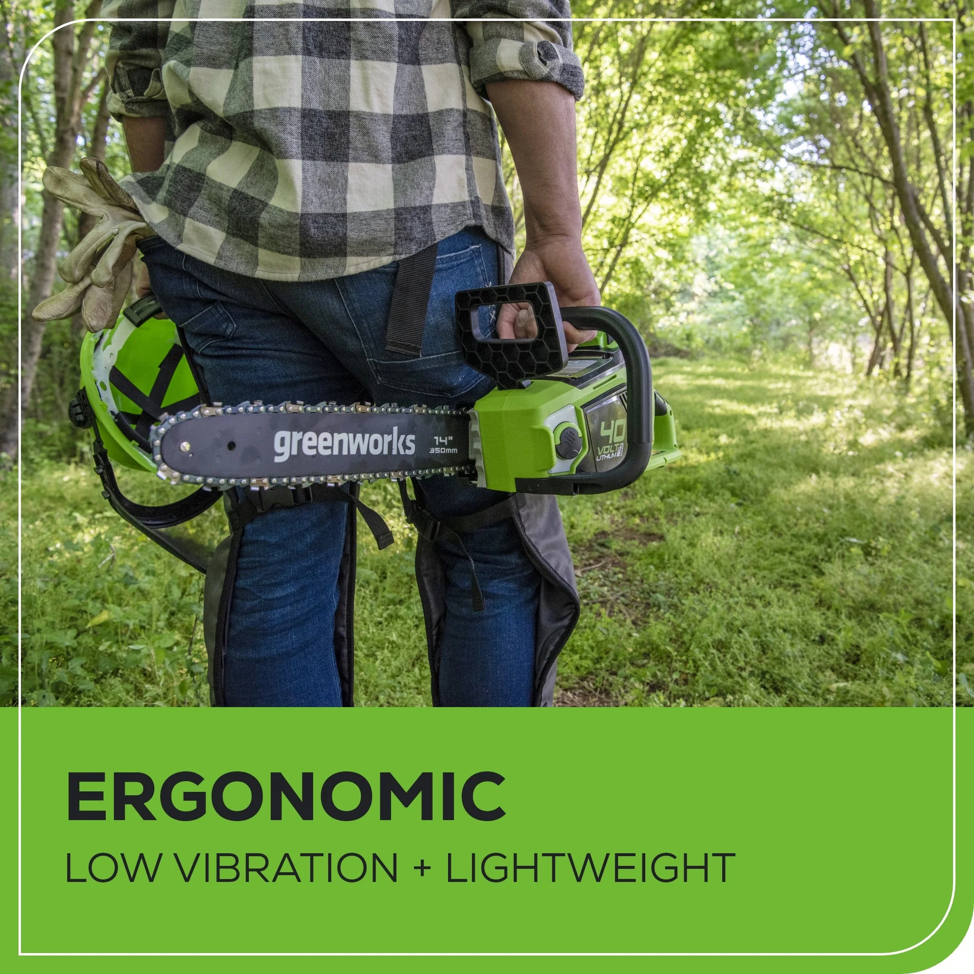 40V 14" Cordless Battery 1.0 kW Chainsaw and 10" Pole Saw and Hedge Trimmer Attachment: (2) 2.5 Ah Battery and (2) Chargers - Image 6