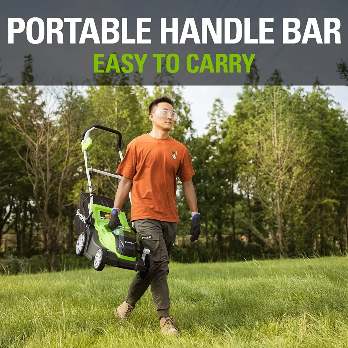 40V 14" Cordless Battery Push Lawn Mower: 4.0 Ah Battery and Charger - Image 10