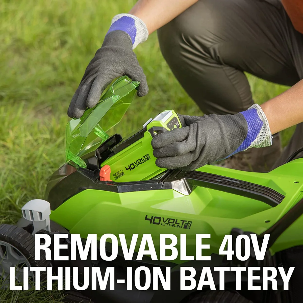 40V 14" Cordless Battery Push Lawn Mower: 4.0 Ah Battery and Charger - Image 4
