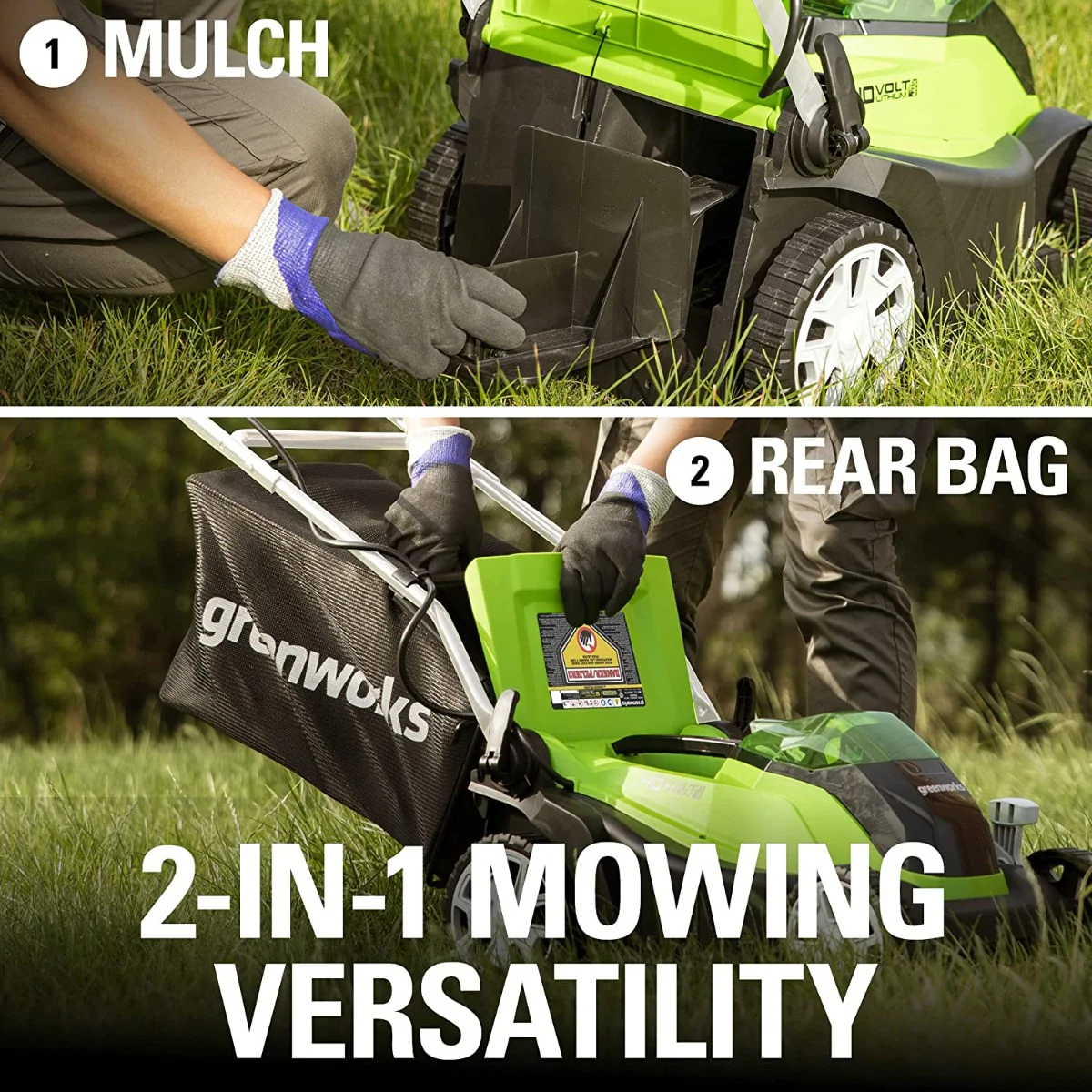 40V 14" Cordless Battery Push Lawn Mower: 4.0 Ah Battery and Charger - Image 7
