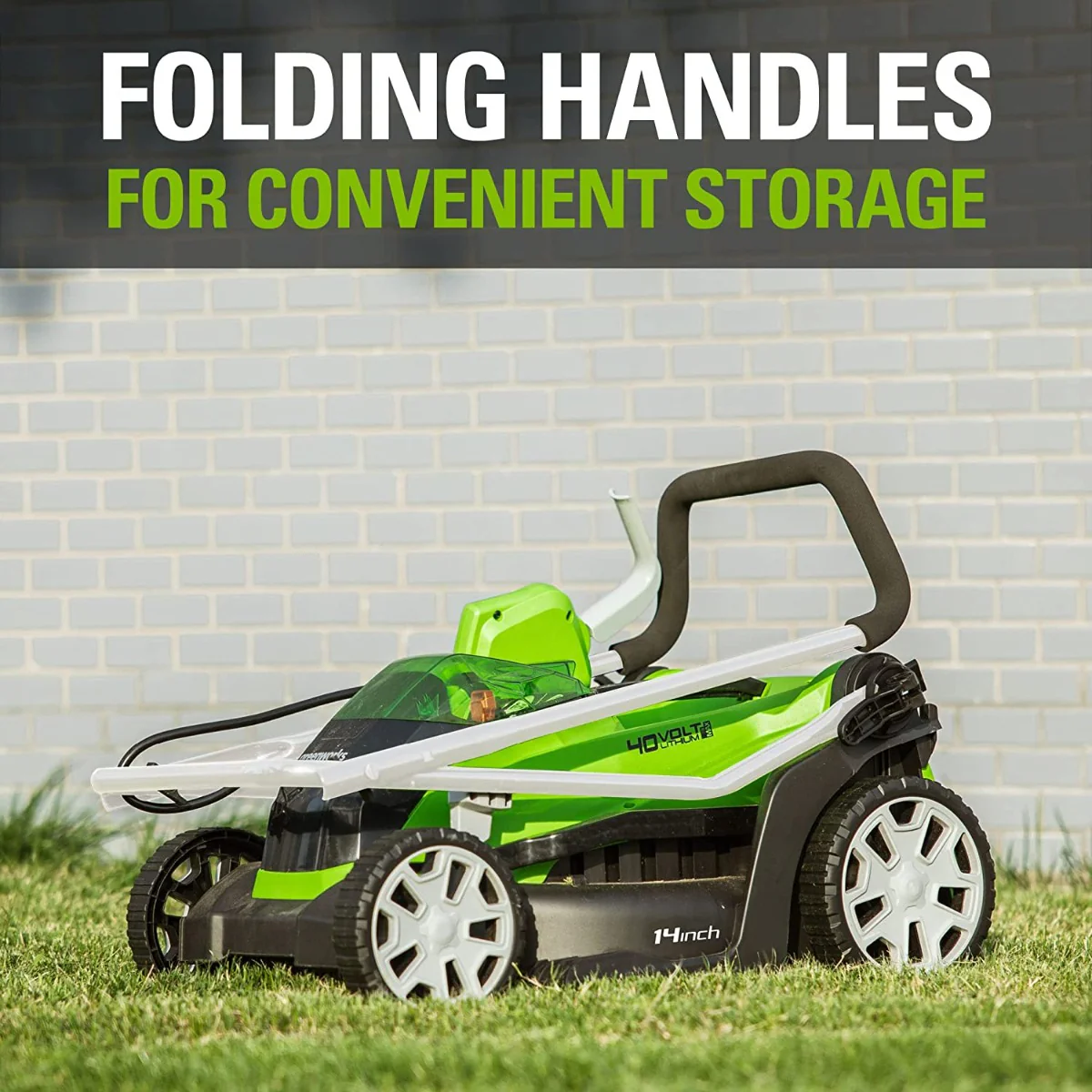 40V 14" Cordless Battery Push Lawn Mower: 4.0 Ah Battery and Charger - Image 9