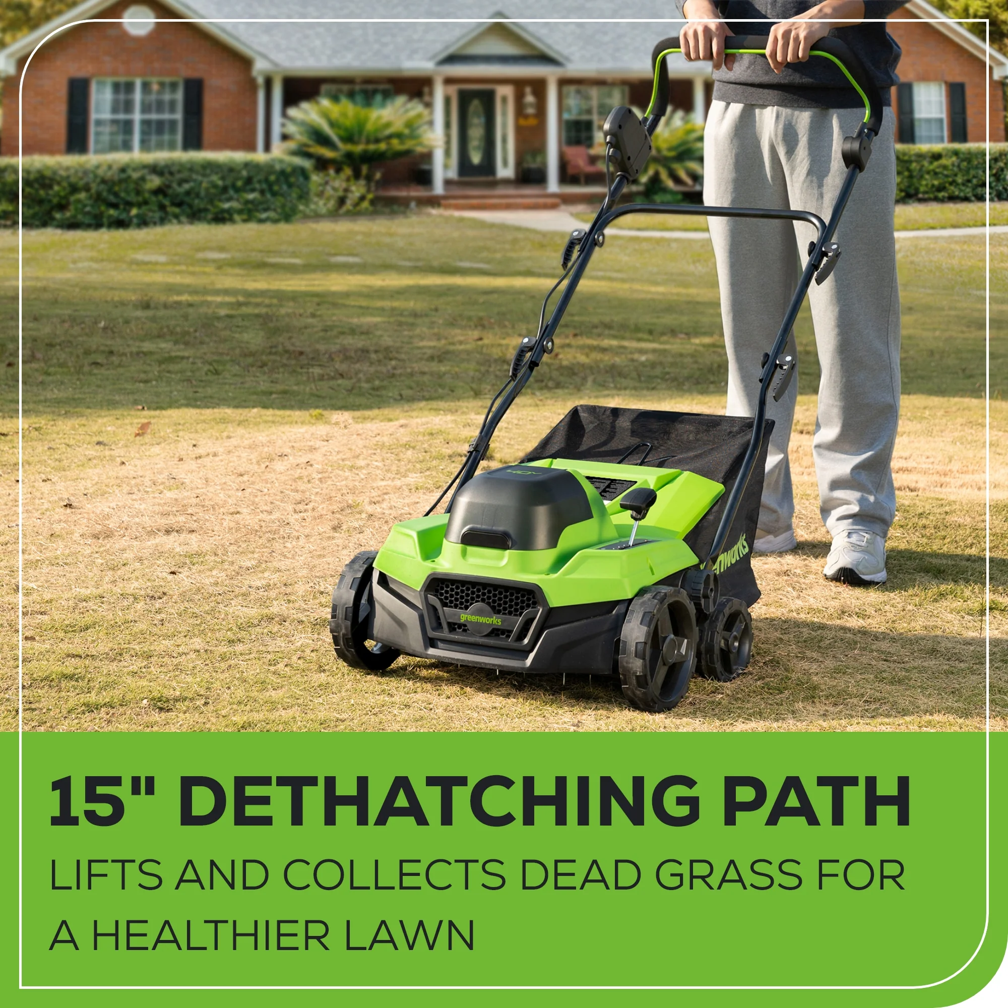 40V 15" Cordless Battery Dethatcher/Scarifier (Tool Only) - Image 5