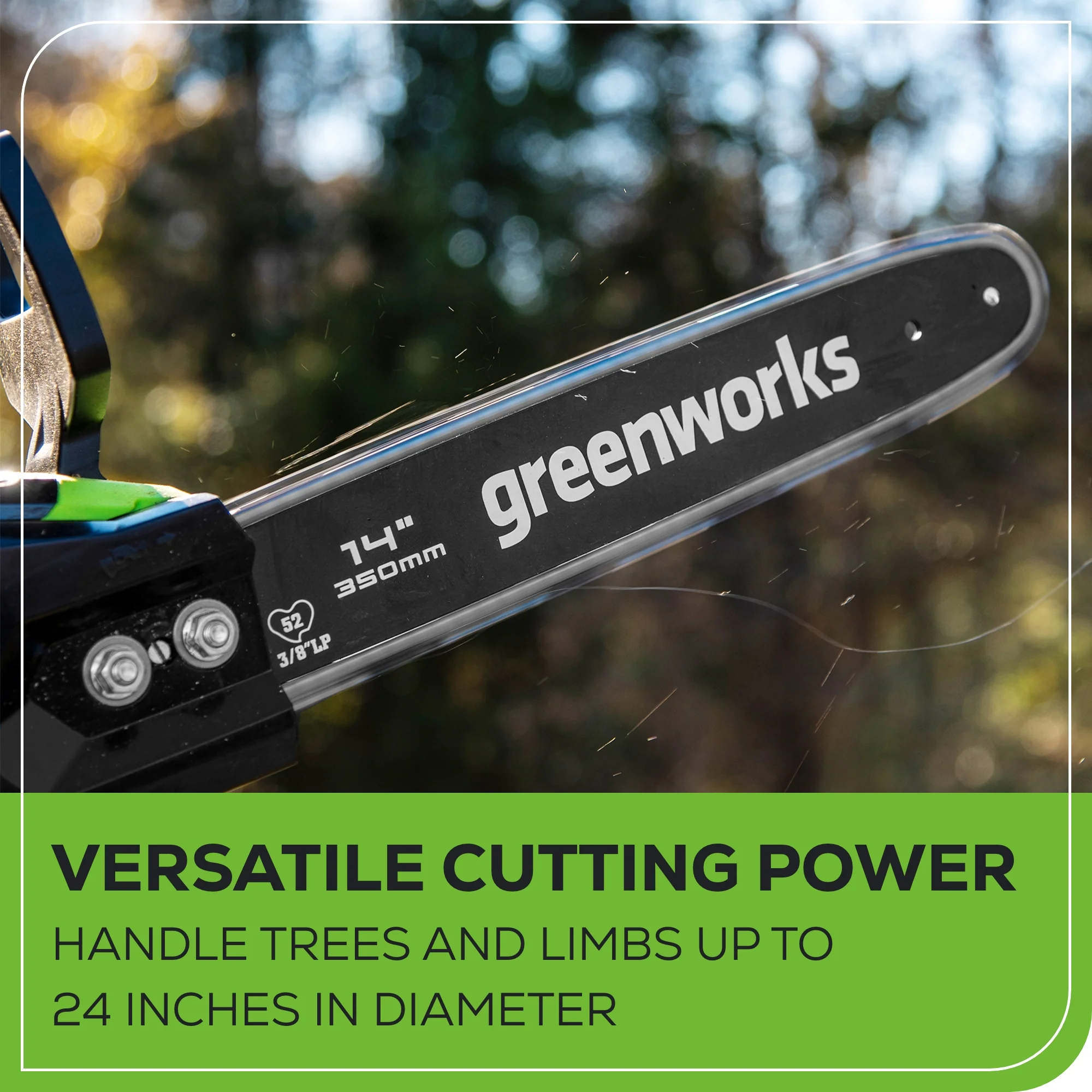 40V 14" Cordless Battery 1.5kW Chainsaw w/ 2.5 Ah Battery & Charger - Image 4