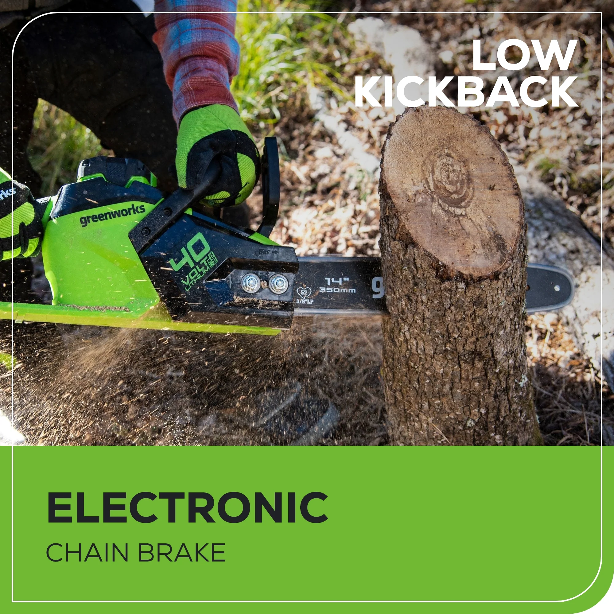 40V 14" Cordless Battery 1.5kW Chainsaw w/ 2.5 Ah Battery & Charger - Image 6