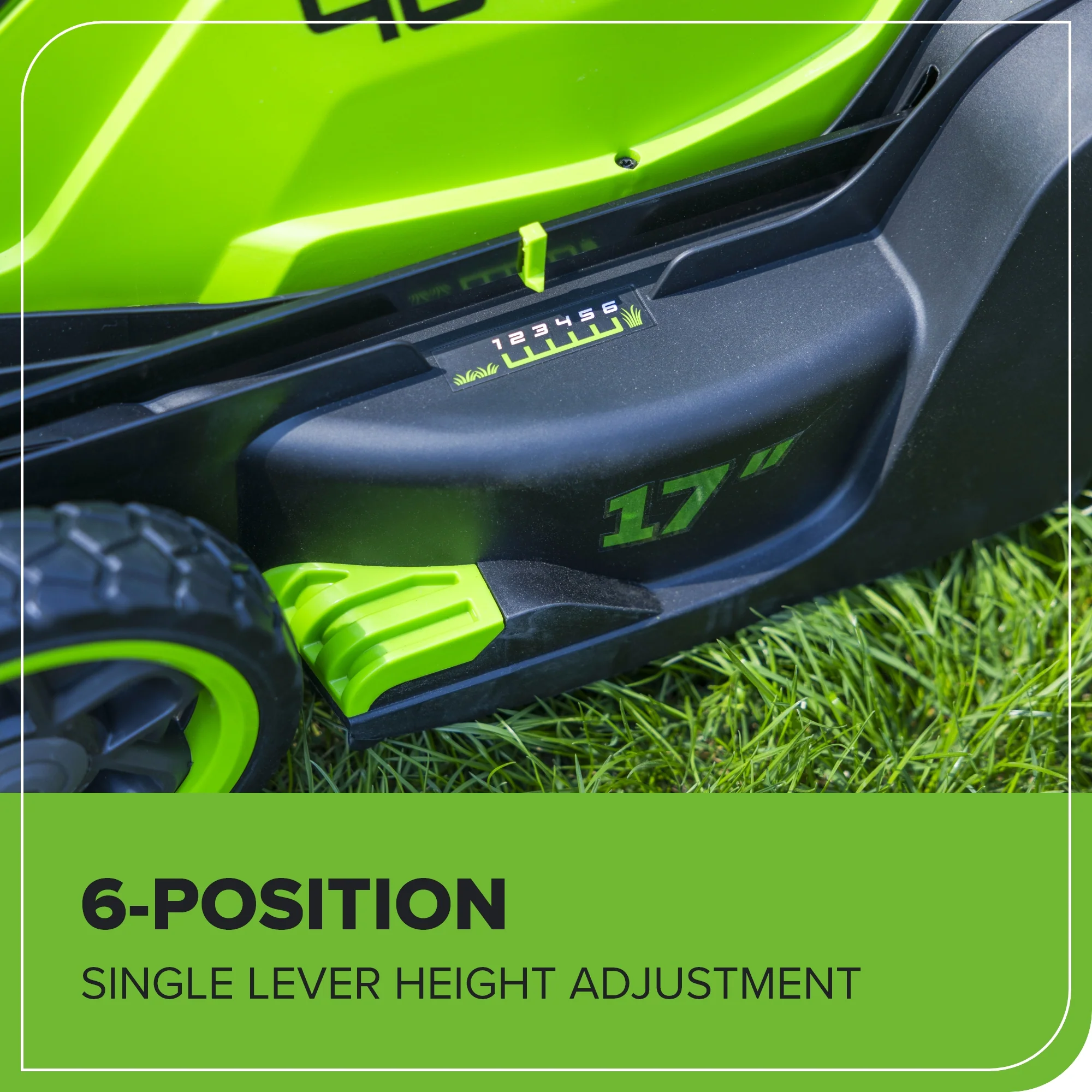 40V 17" Cordless Battery Brushless Push Lawn Mower: 4.0 Ah Battery and Charger - Image 8