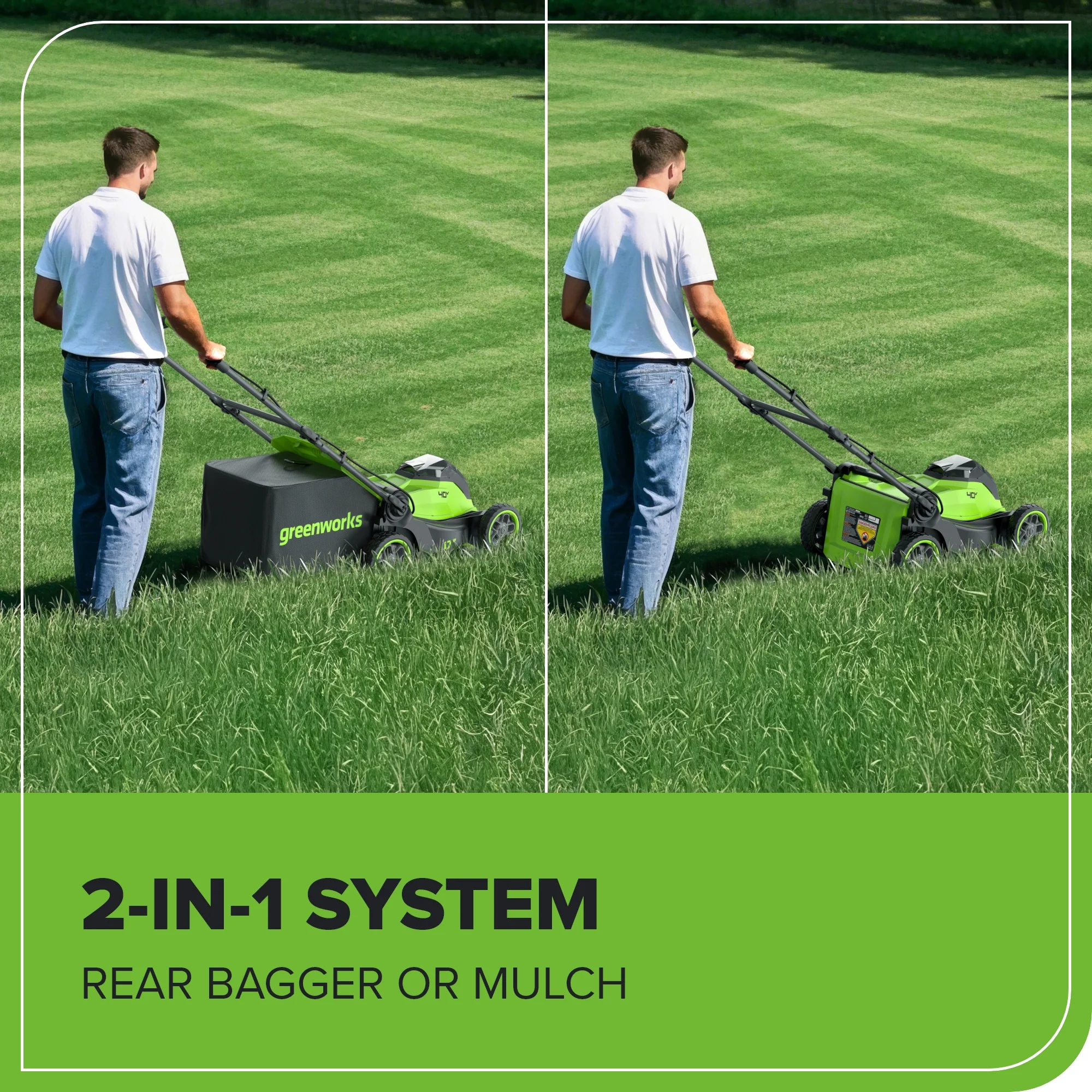 40V 17" Cordless Battery Brushless Push Lawn Mower: 4.0 Ah Battery and Charger - Image 9