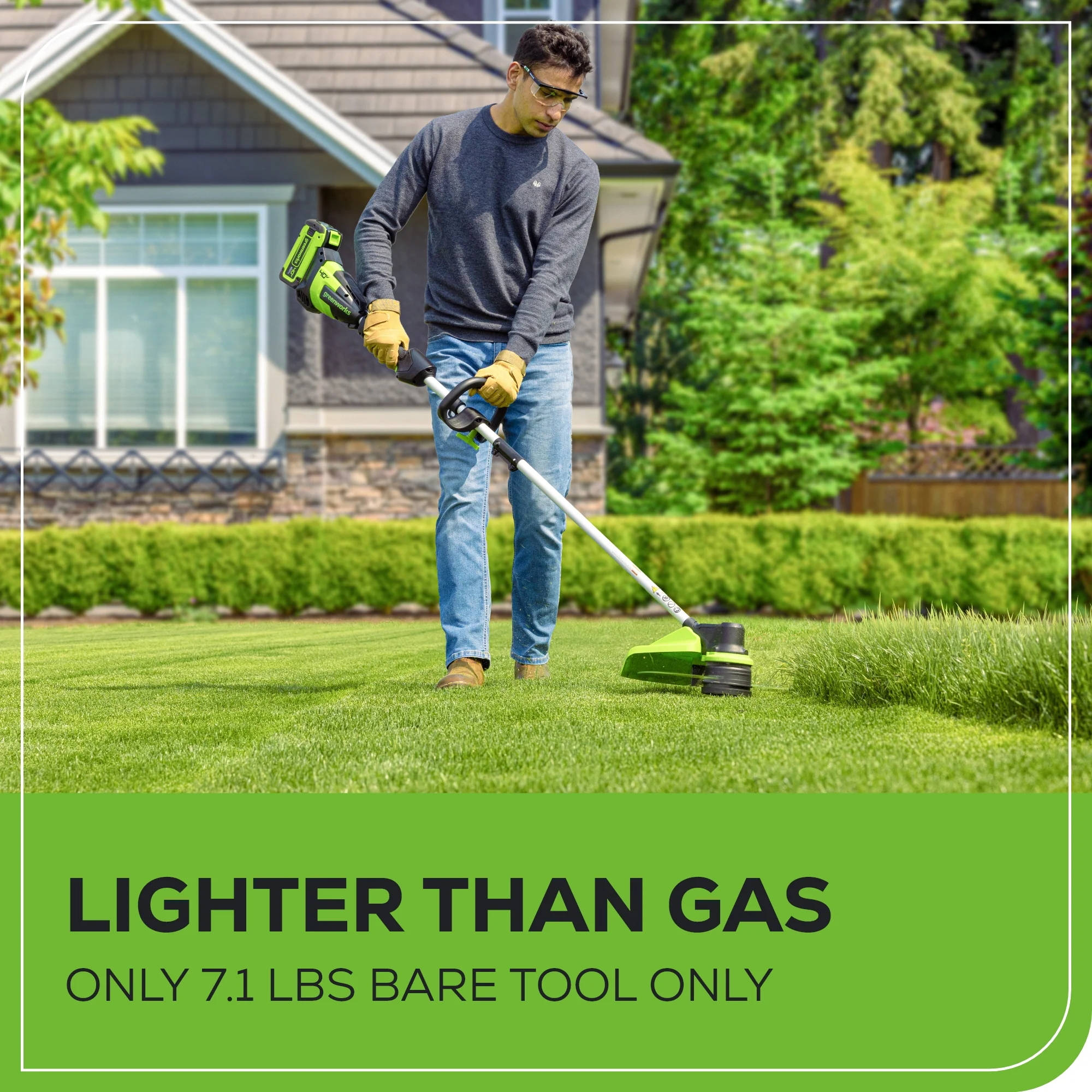 40V 17" Cordless Battery String Trimmer: 5.0 Ah Battery and 5A Charger - Image 5