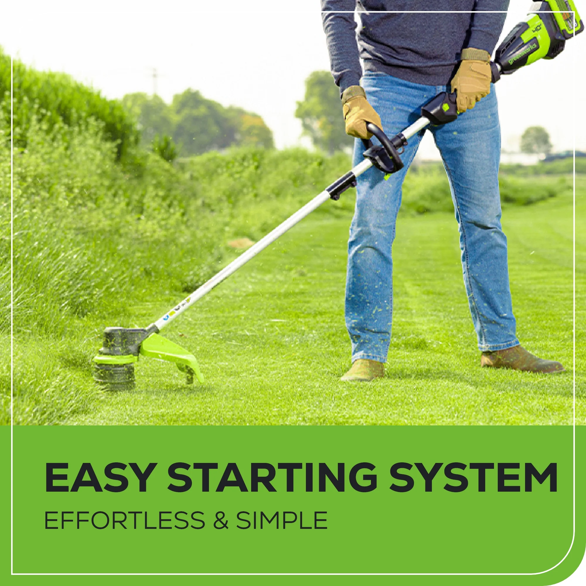 40V 17" Cordless Battery String Trimmer: 5.0 Ah Battery and 5A Charger - Image 7