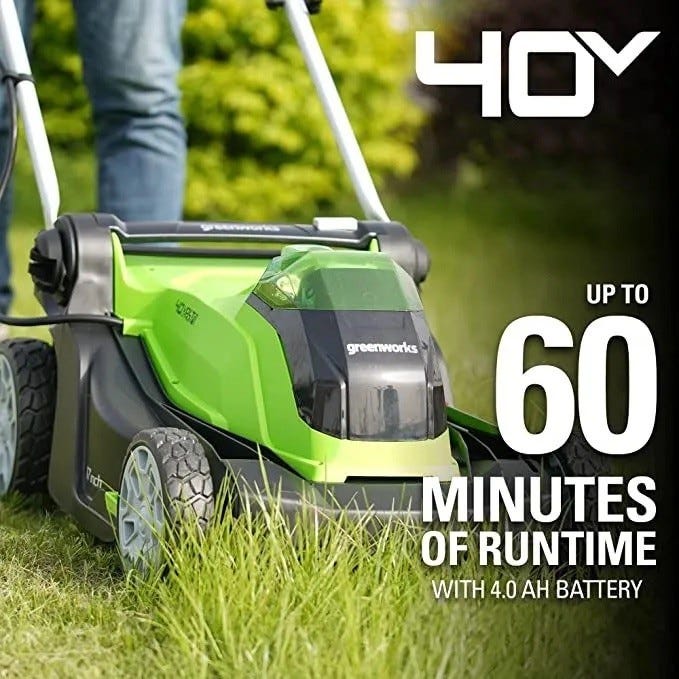 40V 17" Push Mower, 13" String Trimmer & 390 CFM Blower Combo Kit w/ 4.0Ah Battery & Charger - Image 4