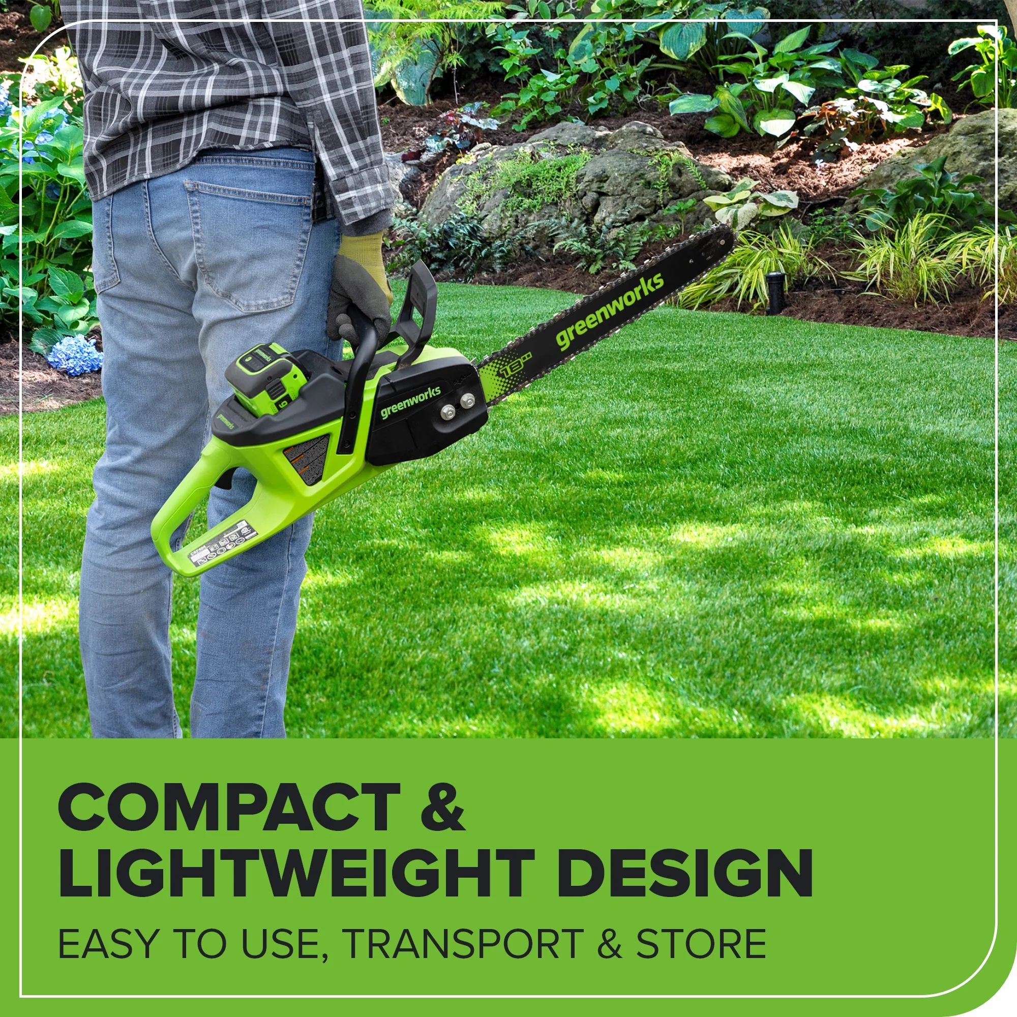 40V 18" Cordless Battery 2.0 kW Chainsaw: 5.0 Ah Battery and 5A Charger - Image 5