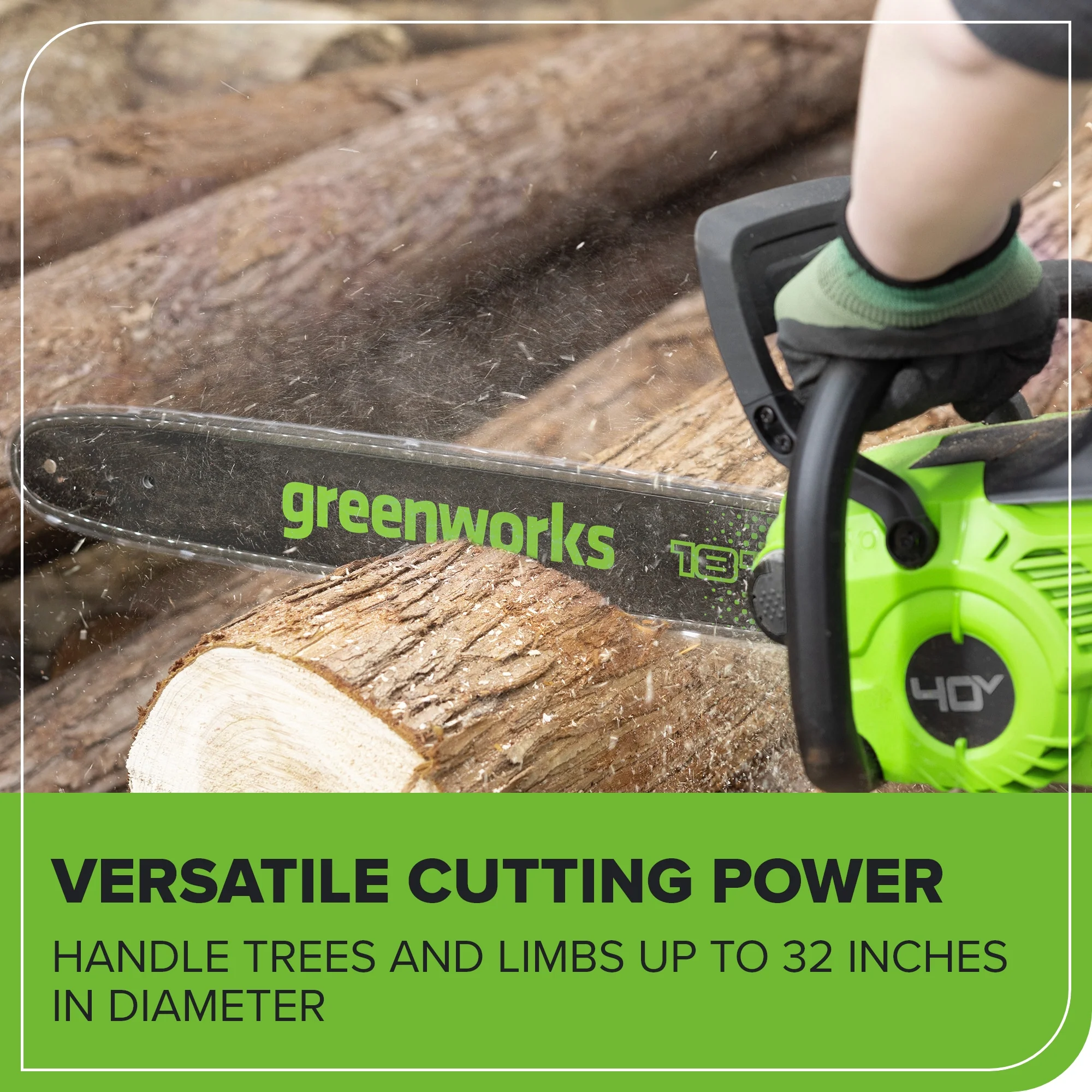 40V 18" Cordless Battery 2.0 kW Chainsaw: 5.0 Ah Battery and 5A Charger - Image 8