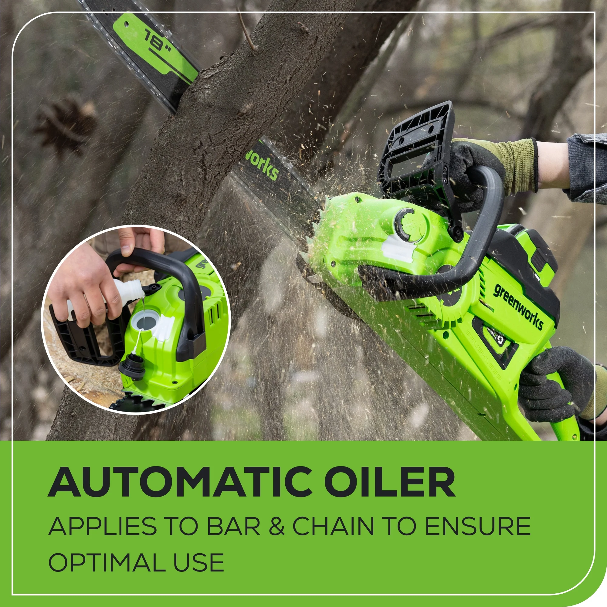 40V 18" Cordless Battery BL Chainsaw (Tool Only) - Image 6