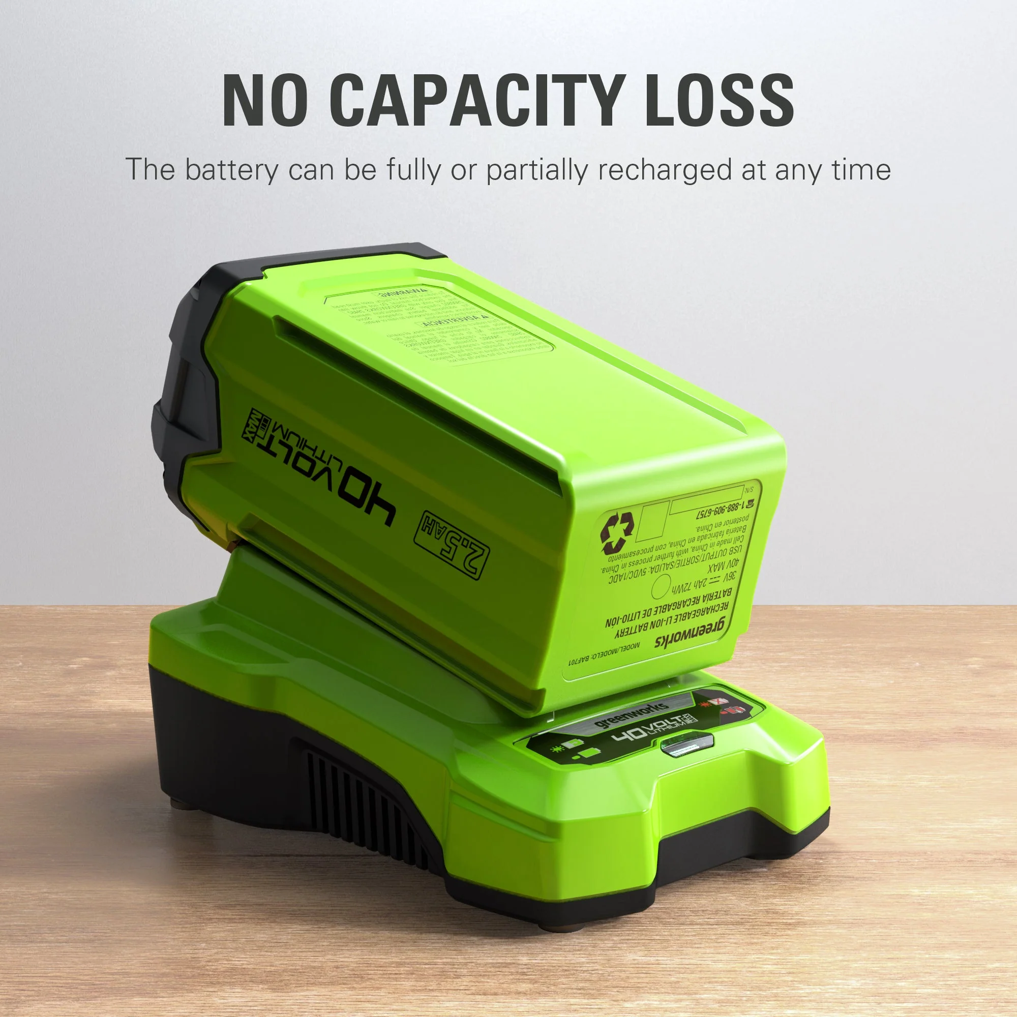 40V 2.5 Ah Batteries and Charger Combo Kit - Image 7