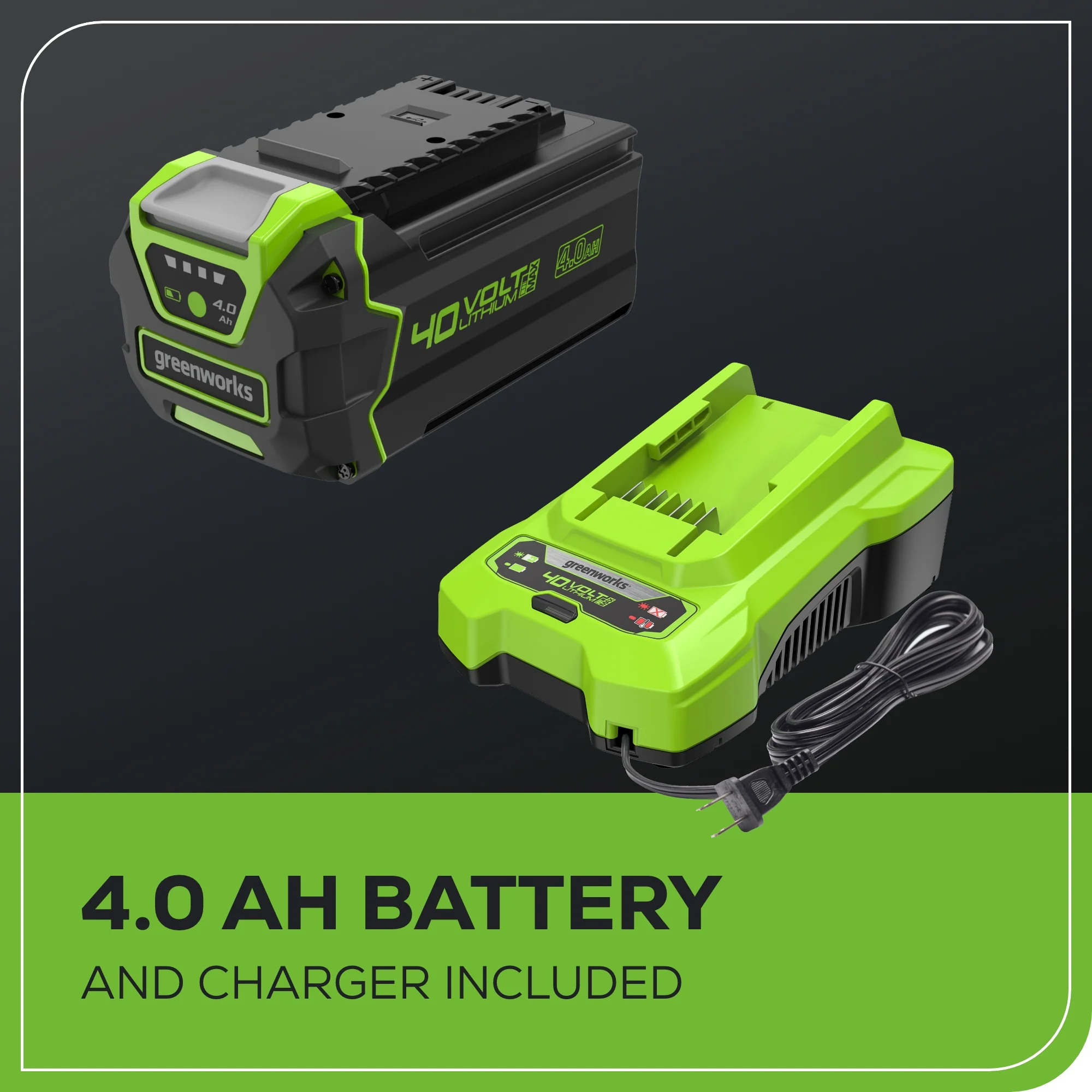40V 20" Cordless Battery 4-in-1 Push Lawn Mower: 4.0 Ah Battery and 2A Charger - Image 10
