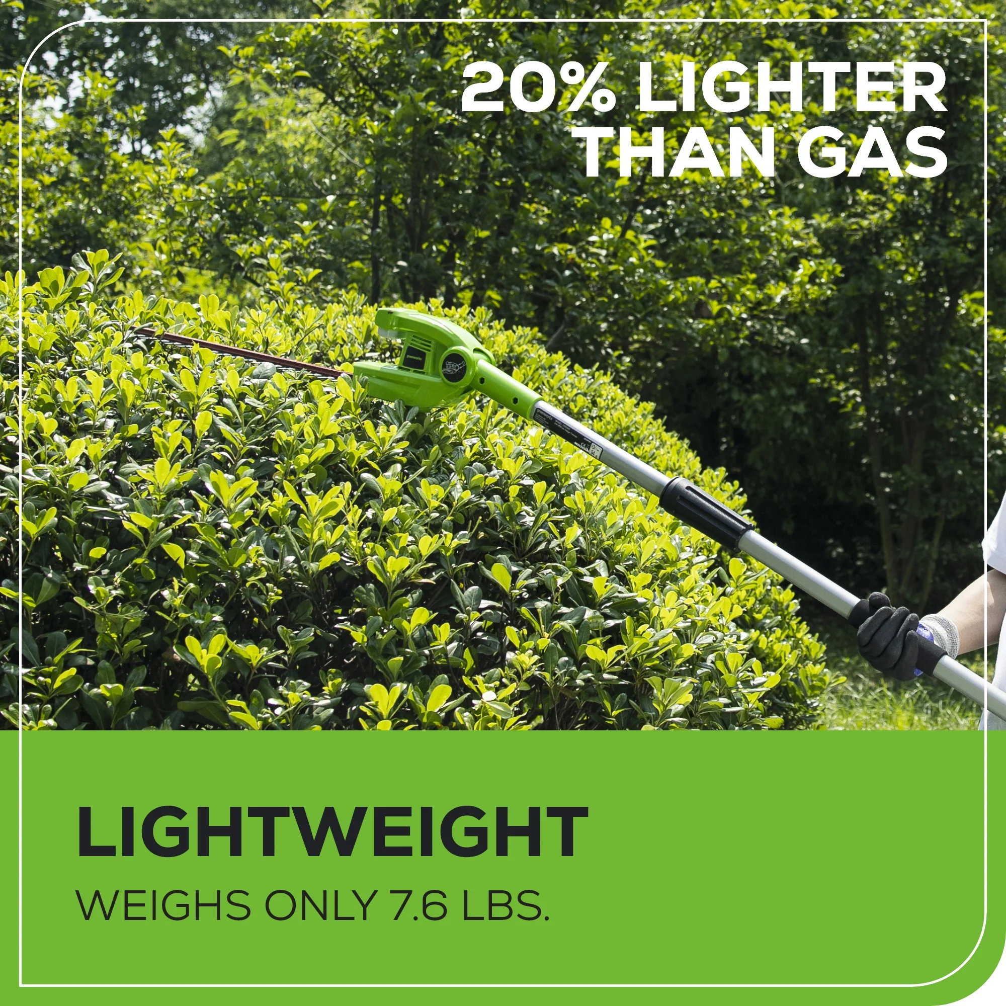 40V 20" Cordless Battery Pole Hedge Trimmer w/ 2.0 Ah Battery & Charger - Image 7