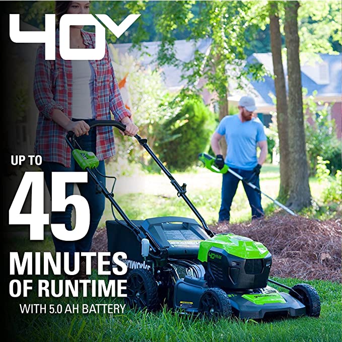 40V 21" Cordless Battery Brushless Push Lawn Mower: 5.0 Ah USB Battery and Charger - Image 5