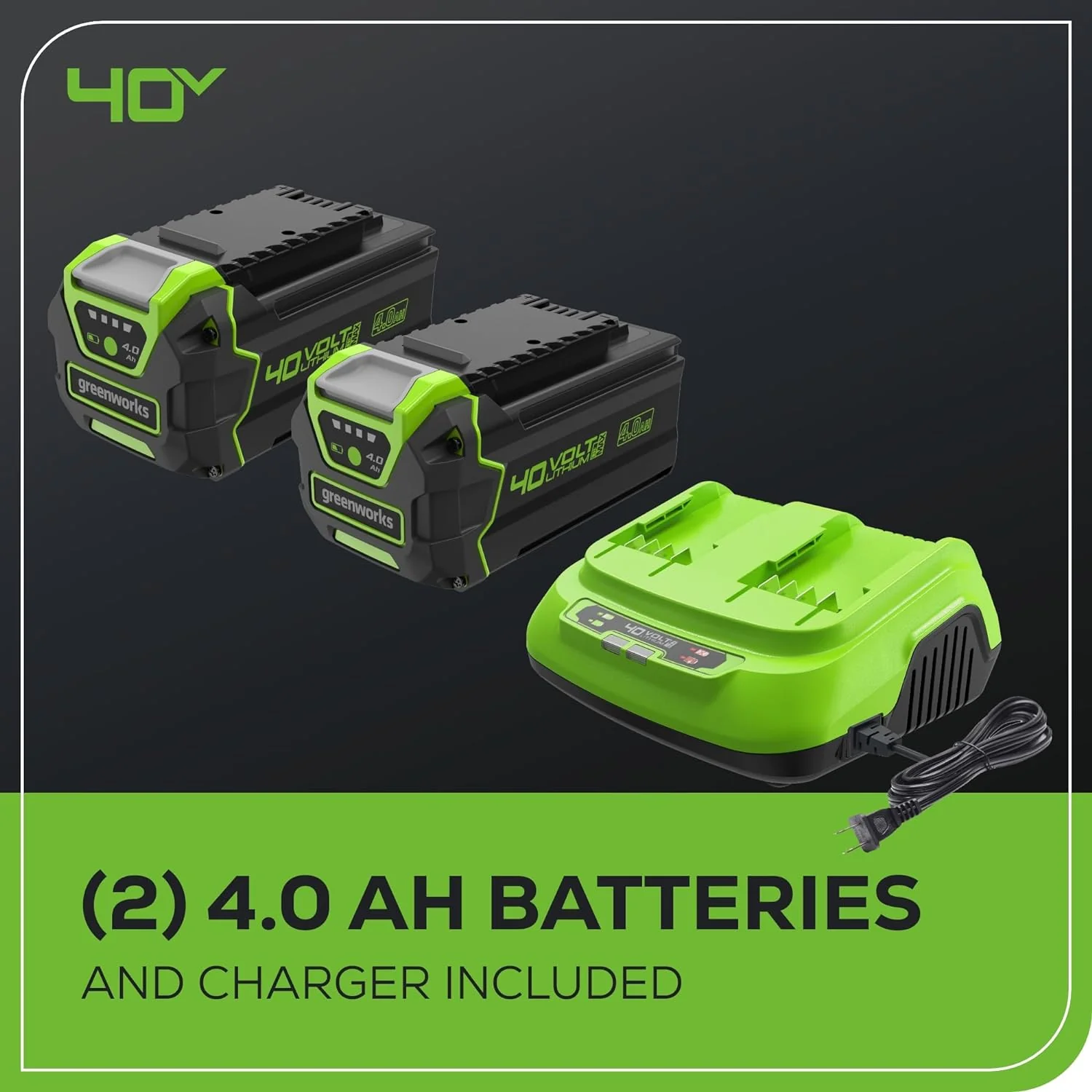 40V 25" Cordless Battery Brushless Dual Blade Self-Propelled Lawn Mower: (2) 4.0 Ah Batteries and Dual-Port Charger - Image 12