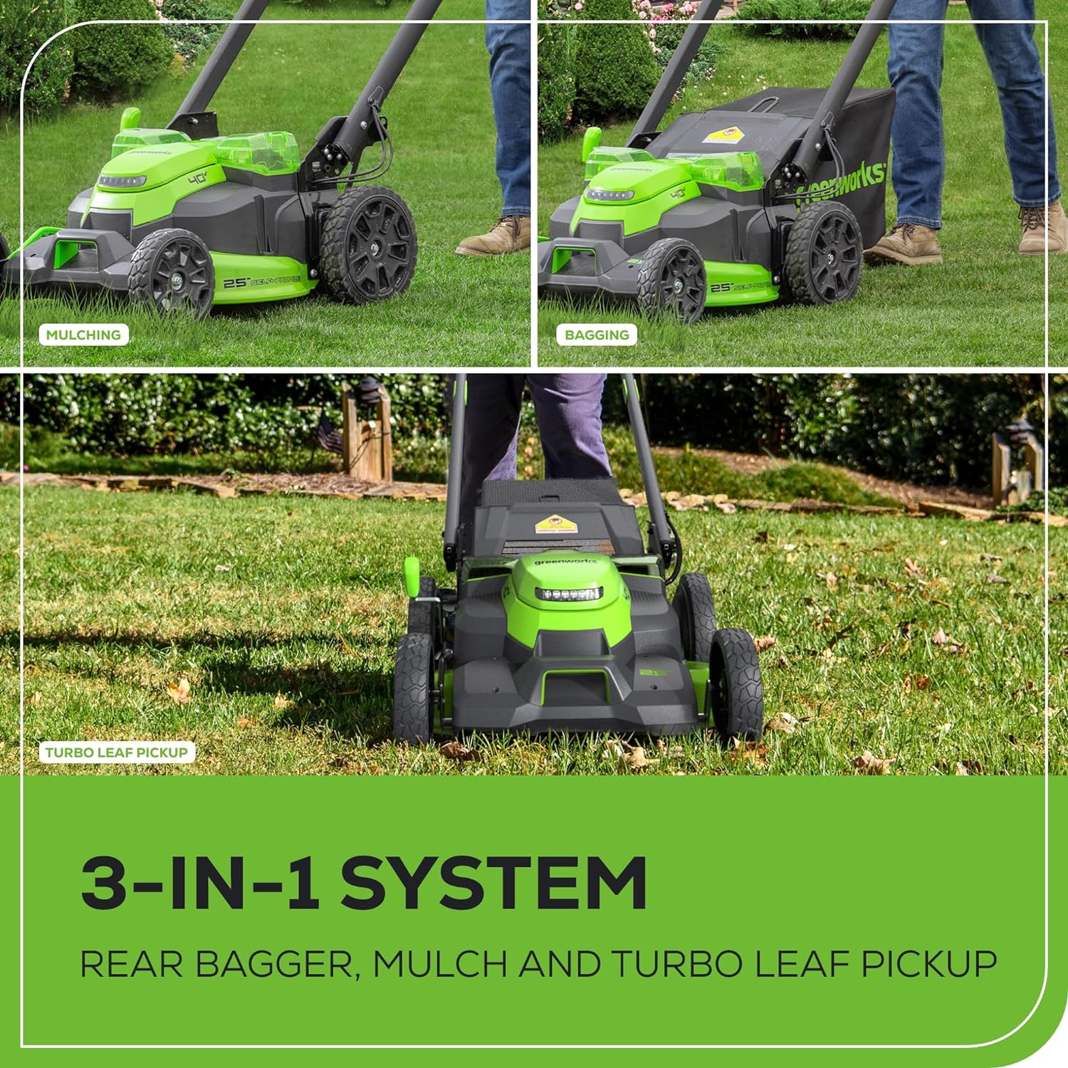 40V 25" Cordless Battery Brushless Dual Blade Self-Propelled Lawn Mower: (2) 4.0 Ah Batteries and Dual-Port Charger - Image 6