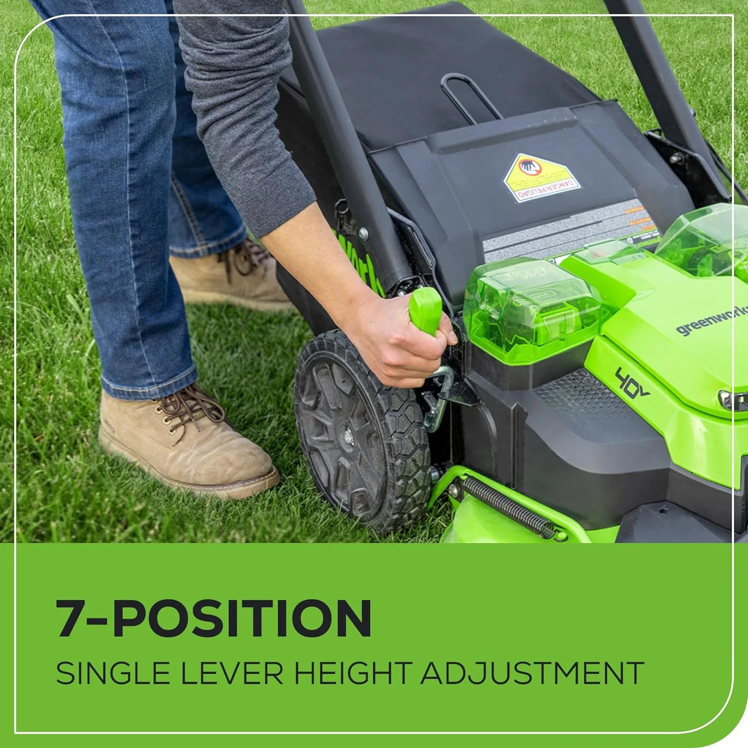 40V 25" Cordless Battery Brushless Dual Blade Self-Propelled Lawn Mower: (2) 4.0 Ah Batteries and Dual-Port Charger - Image 7