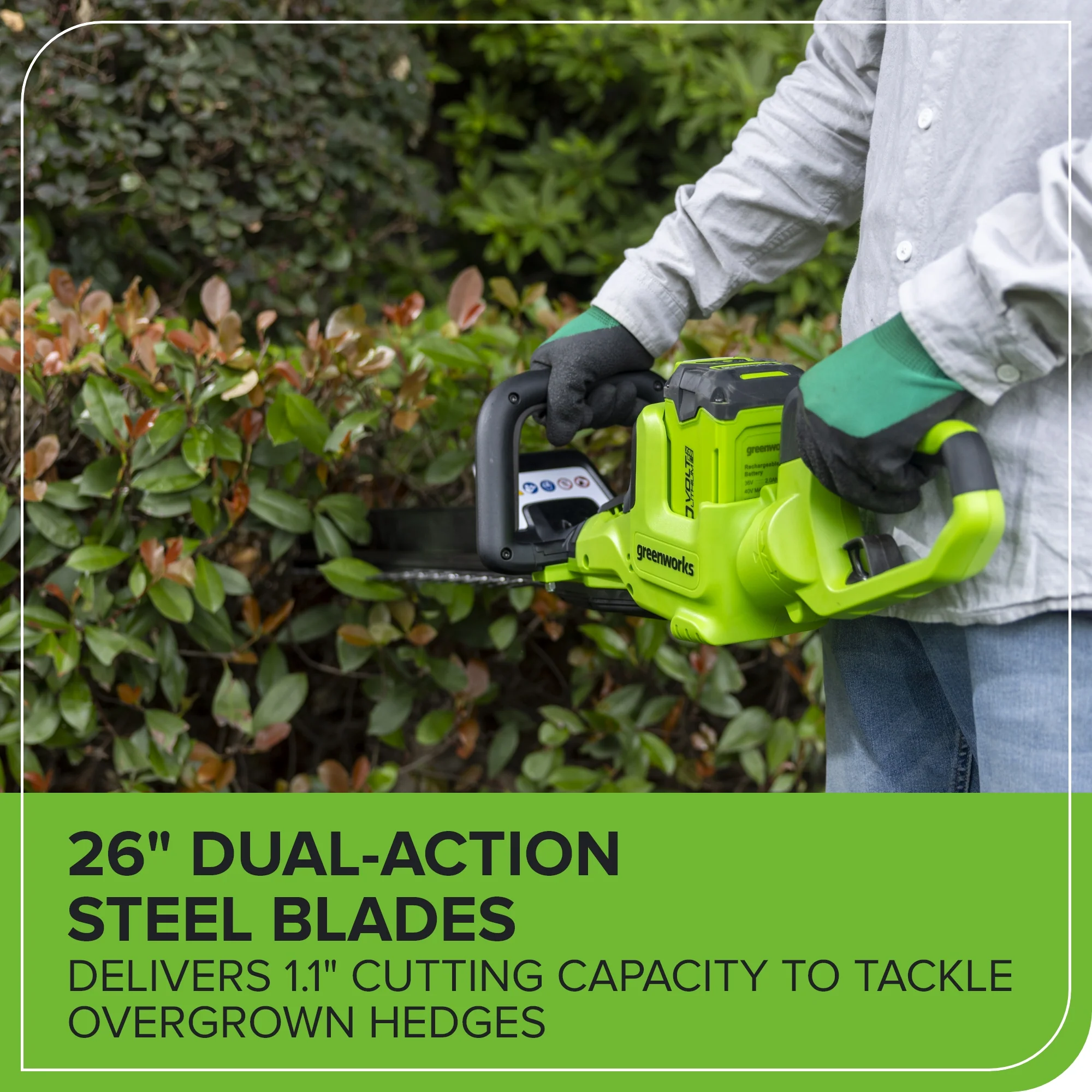 40V 26" Cordless Battery Hedge Trimmer (Tool Only) - Image 8