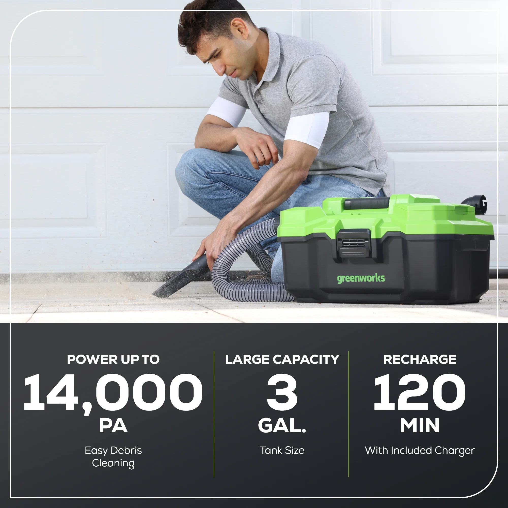 40V Brushless 3 Gallon Cordless Battery Wet/Dry Shop Vacuum: 4.0 Ah Battery and Charger - Image 3