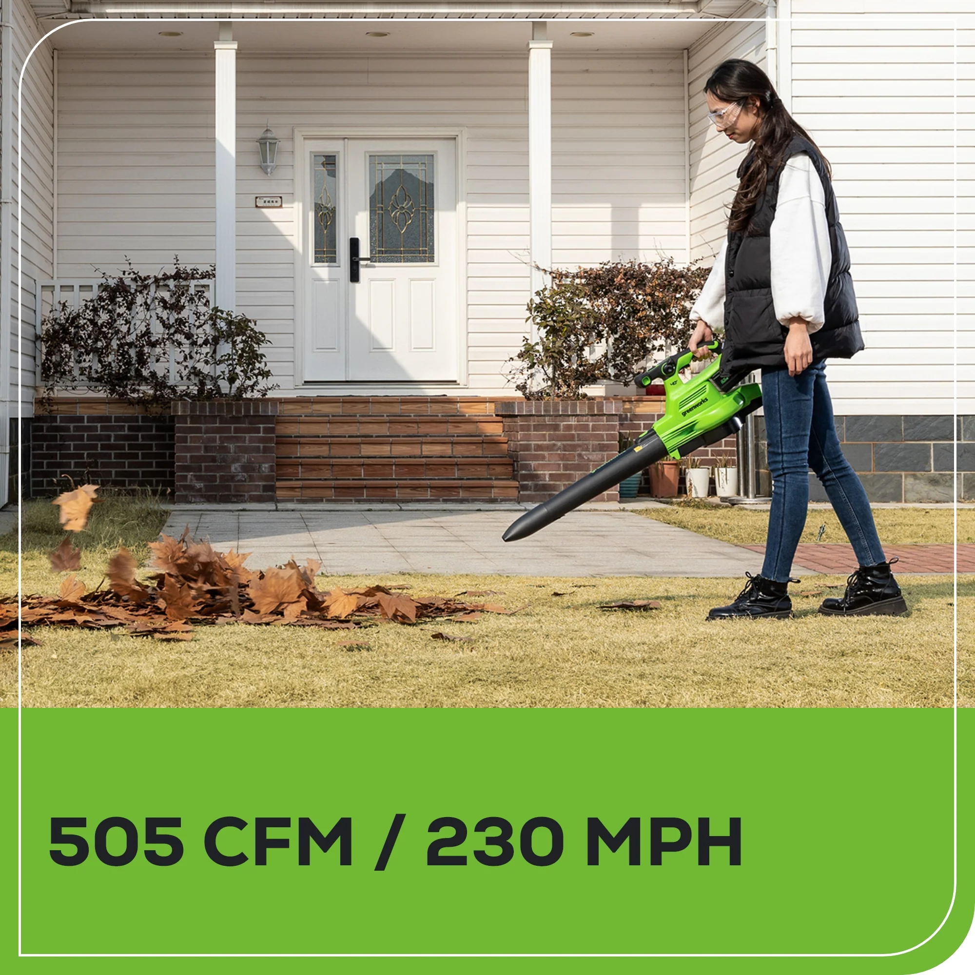 40V 505 CFM Cordless Battery Leaf Blower/Vacuum: 5.0 Ah Battery and Charger - Image 5