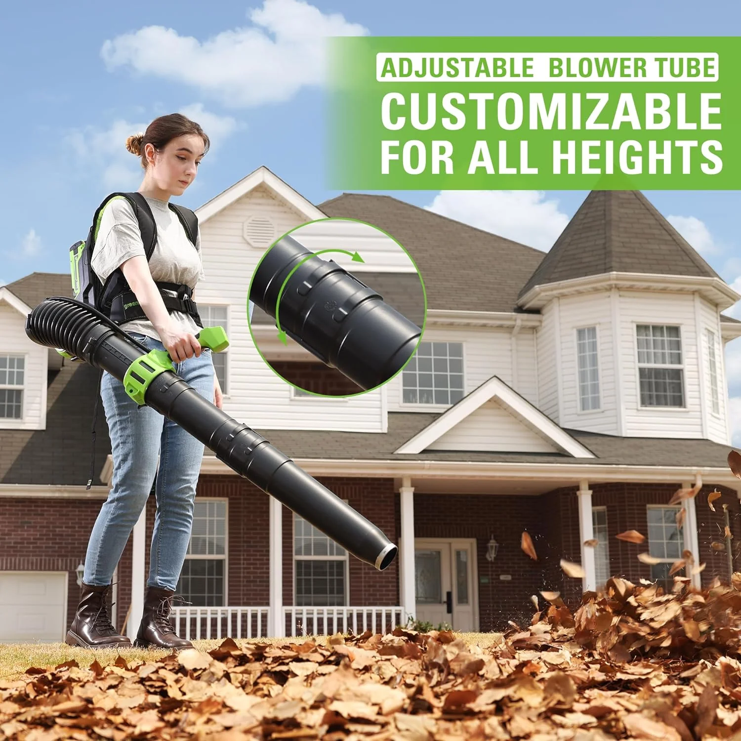 40V 710 CFM Cordless Battery Dual-Port Backpack Blower: (2) 5.0Ah Battery and Charger - Image 5