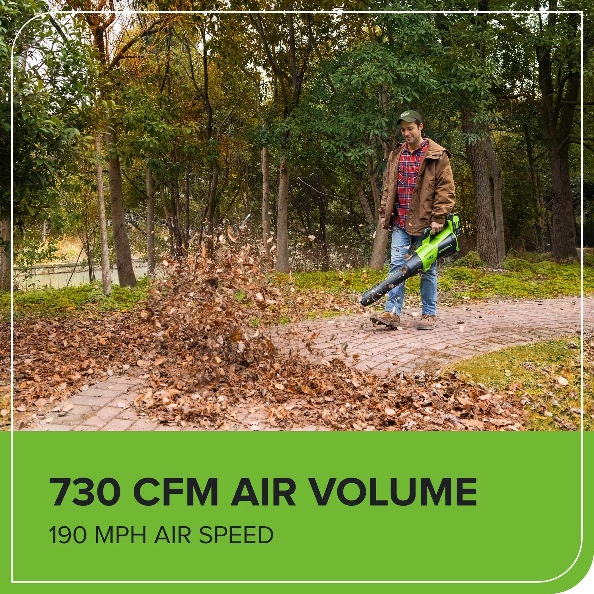 40V 730 CFM Cordless Battery Leaf Blower: 5.0 Ah Battery and 5A Charger - Image 6