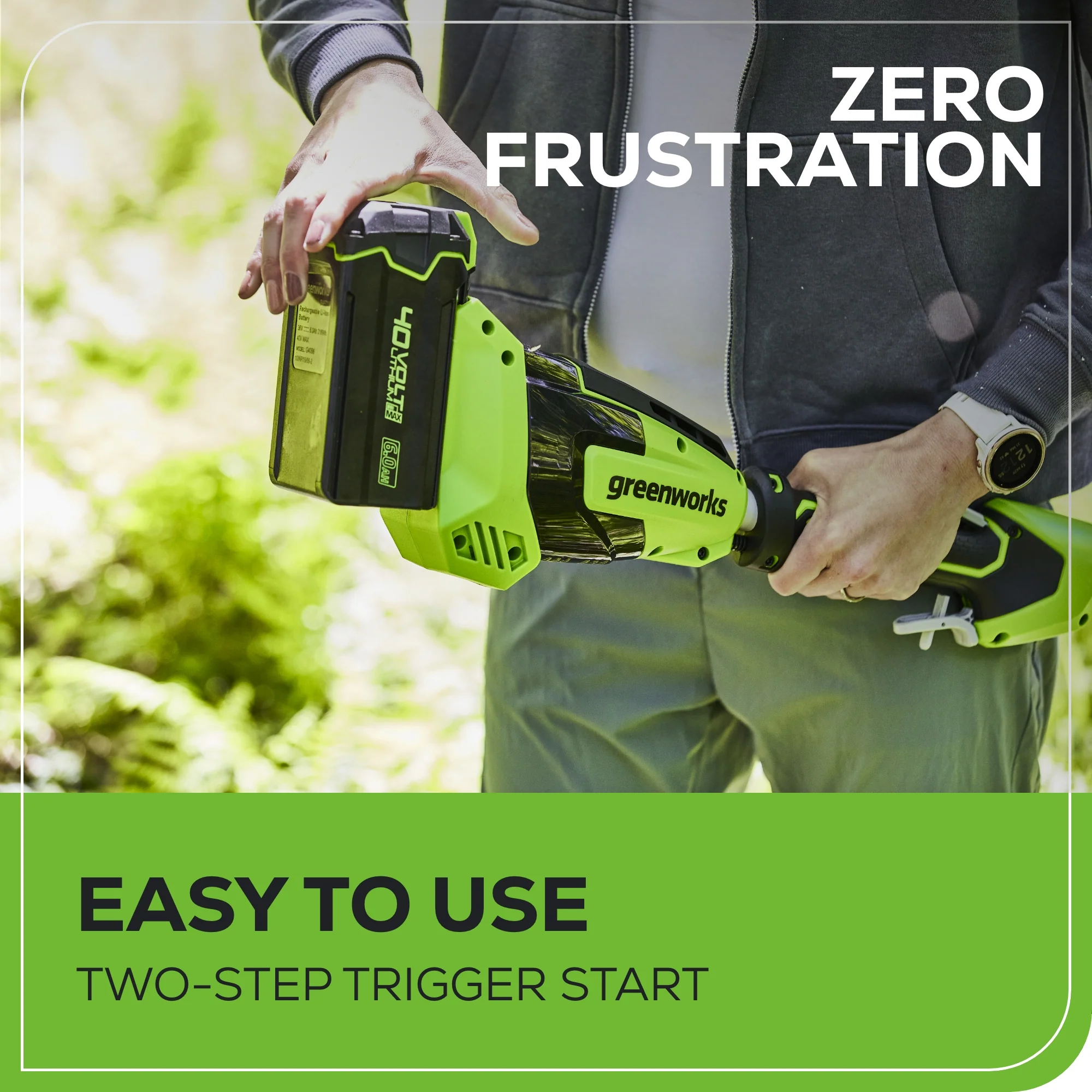 40V 8" Cordless Battery Pole Saw: 2.0 Ah Battery and Charger - Image 6