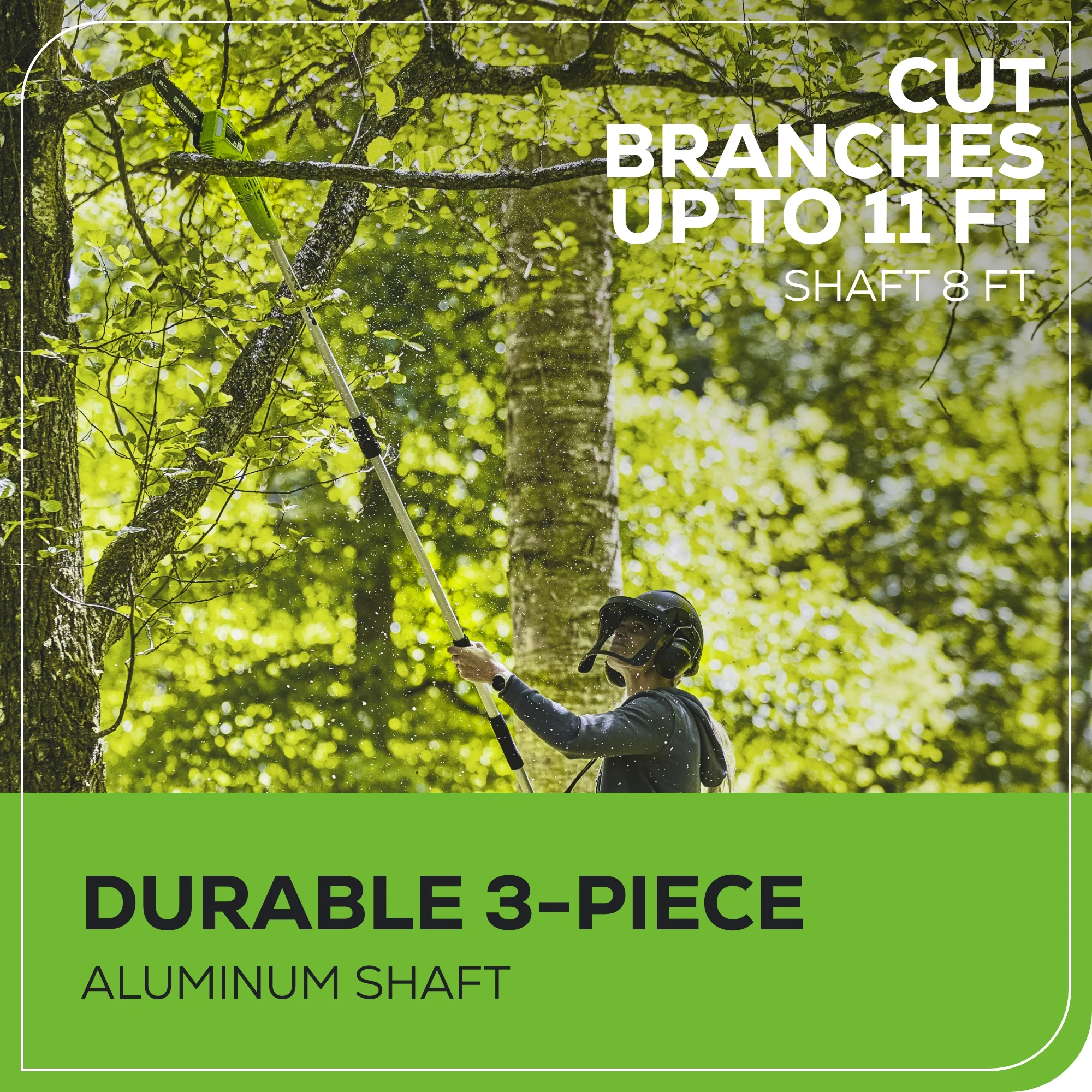40V 8" Cordless Battery Pole Saw: 2.0 Ah Battery and Charger - Image 7