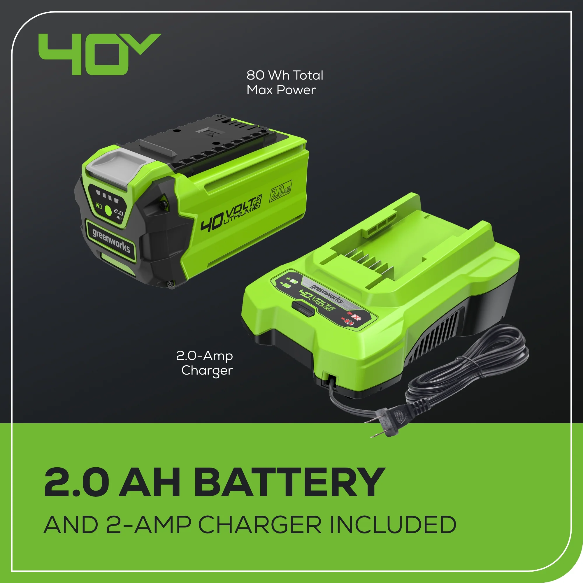 40V 8" Cordless Battery Pole Saw: 2.0 Ah Battery and Charger - Image 8