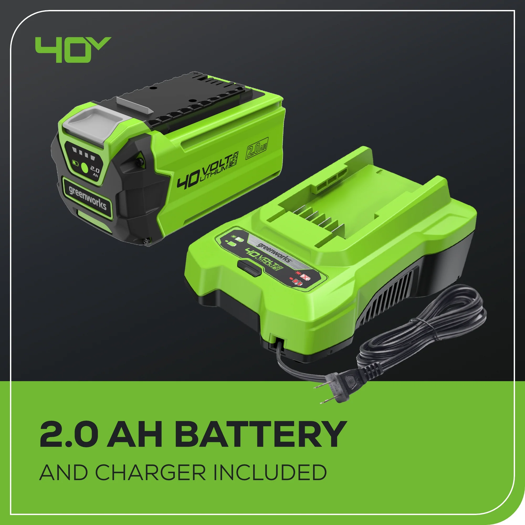 40V Cordless Battery Inflator: 2.0 Ah Battery and Charger - Image 10