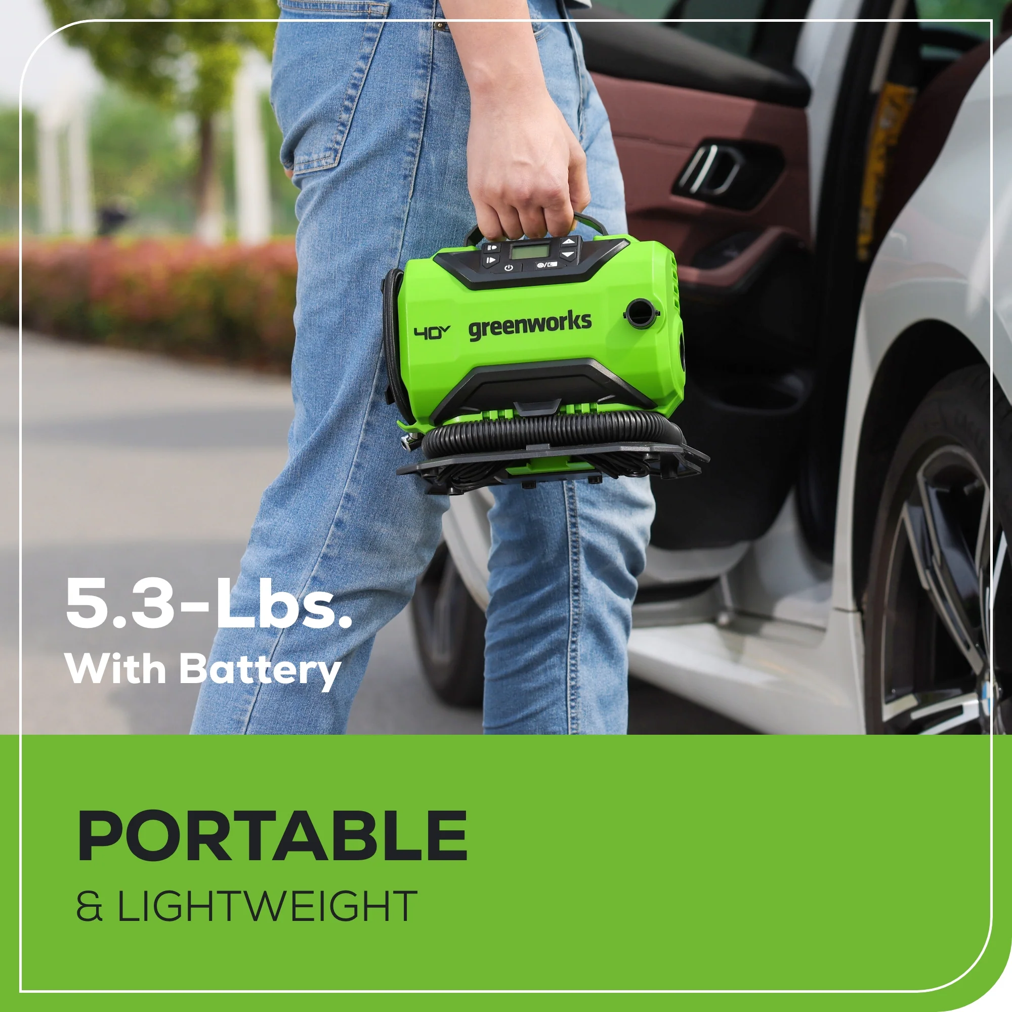 40V Cordless Battery Inflator: 2.0 Ah Battery and Charger - Image 6