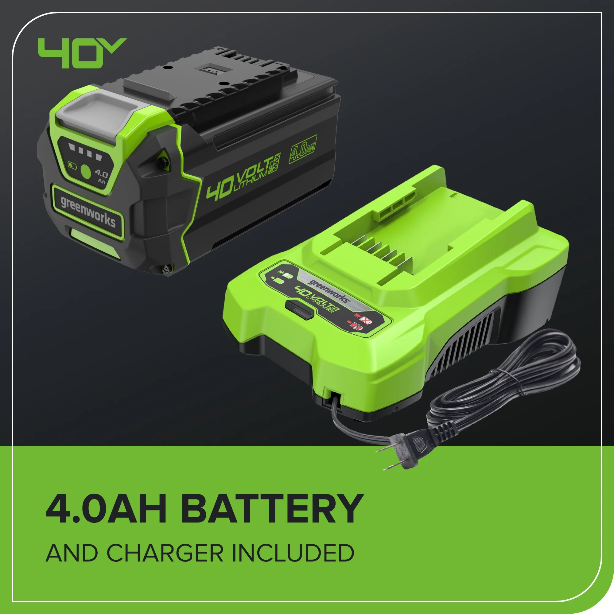 40V 550 CFM Cordless Battery Leaf Blower w/ 4.0 Ah Battery & Charger - Image 9