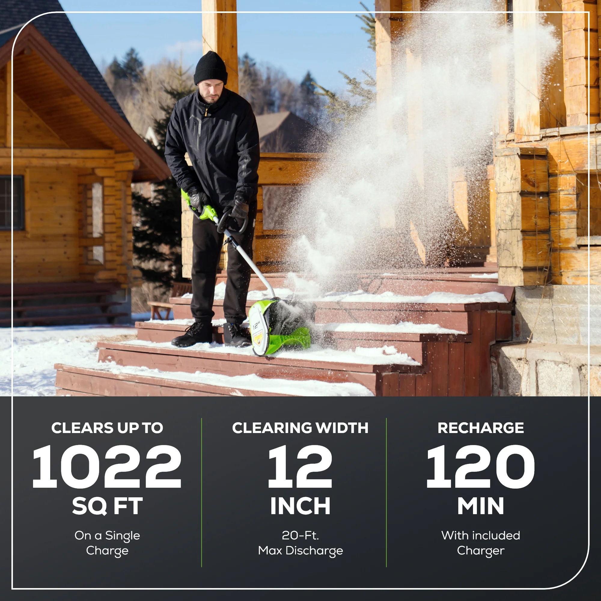 40V 12" Cordless Battery Snow Shovel: 4.0 Ah Battery and Charger - Image 3