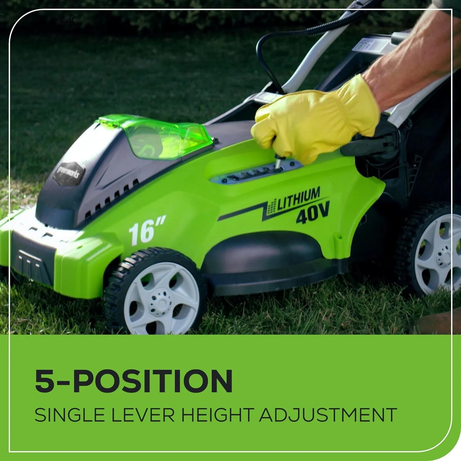 40V 16" Cordless Battery Push Lawn Mower w/ 4.0Ah Battery & Charger - Image 7