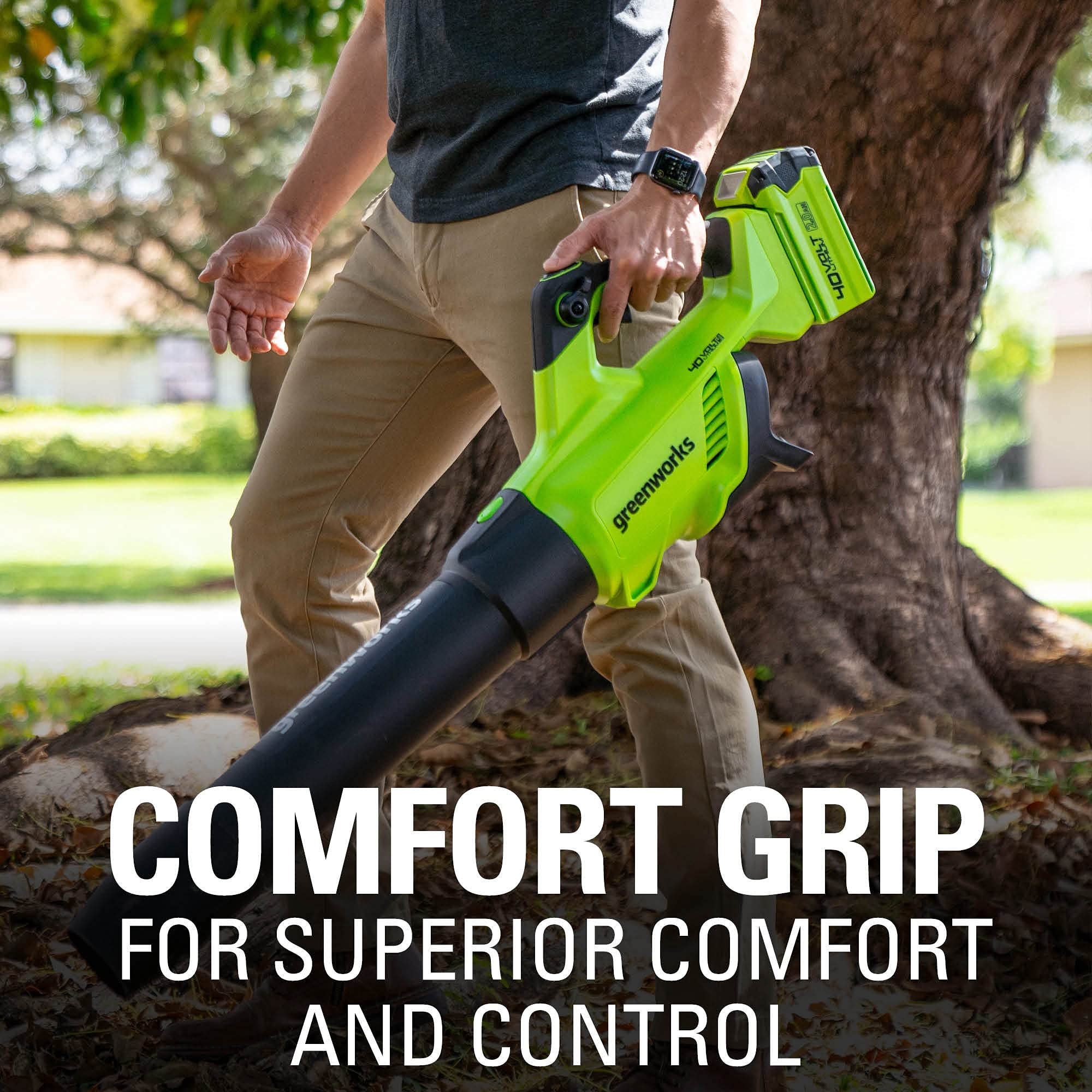 40V 500 CFM Cordless Battery Leaf Blower: 2.5 Ah Battery and Charger - Image 4