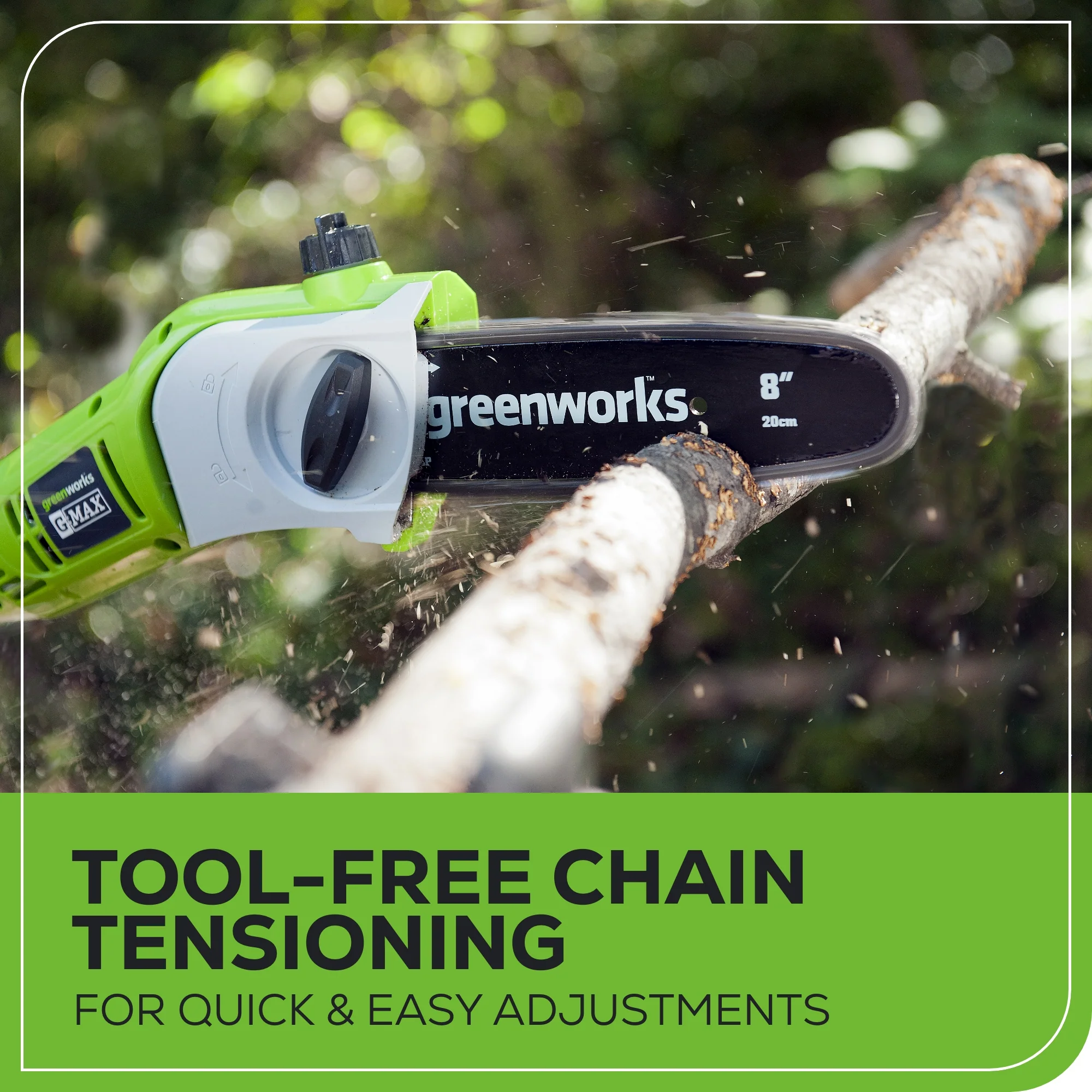 40V Cordless 8" Pole Saw with Hedge Trimmer Attachment Combo Kit (Tool Only) - Image 5
