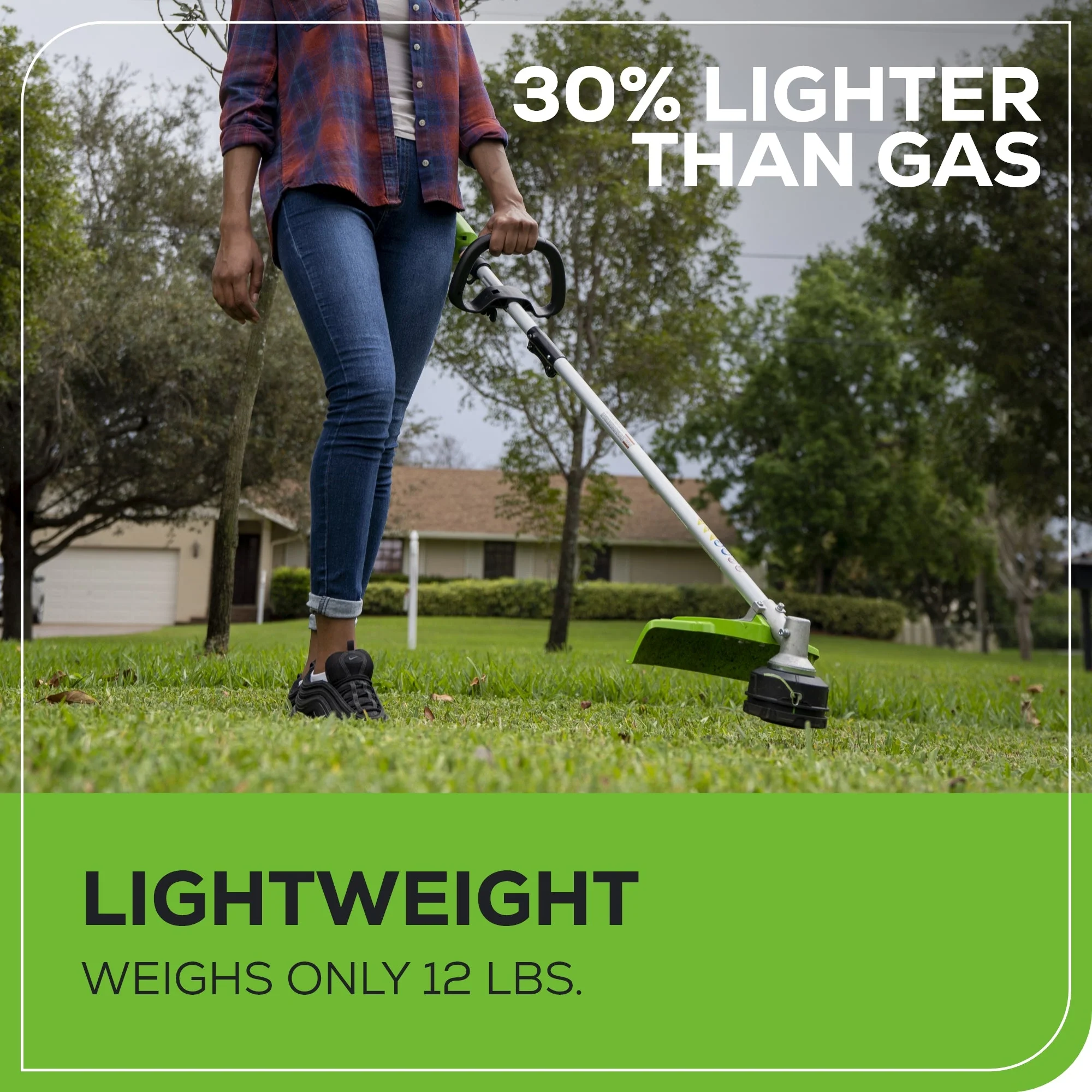48V (24V x 2) 16" Cordless Battery String Trimmer (Attachment Capable): (2) 4.0 Ah USB Batteries and Dual-Port Charger - Image 8