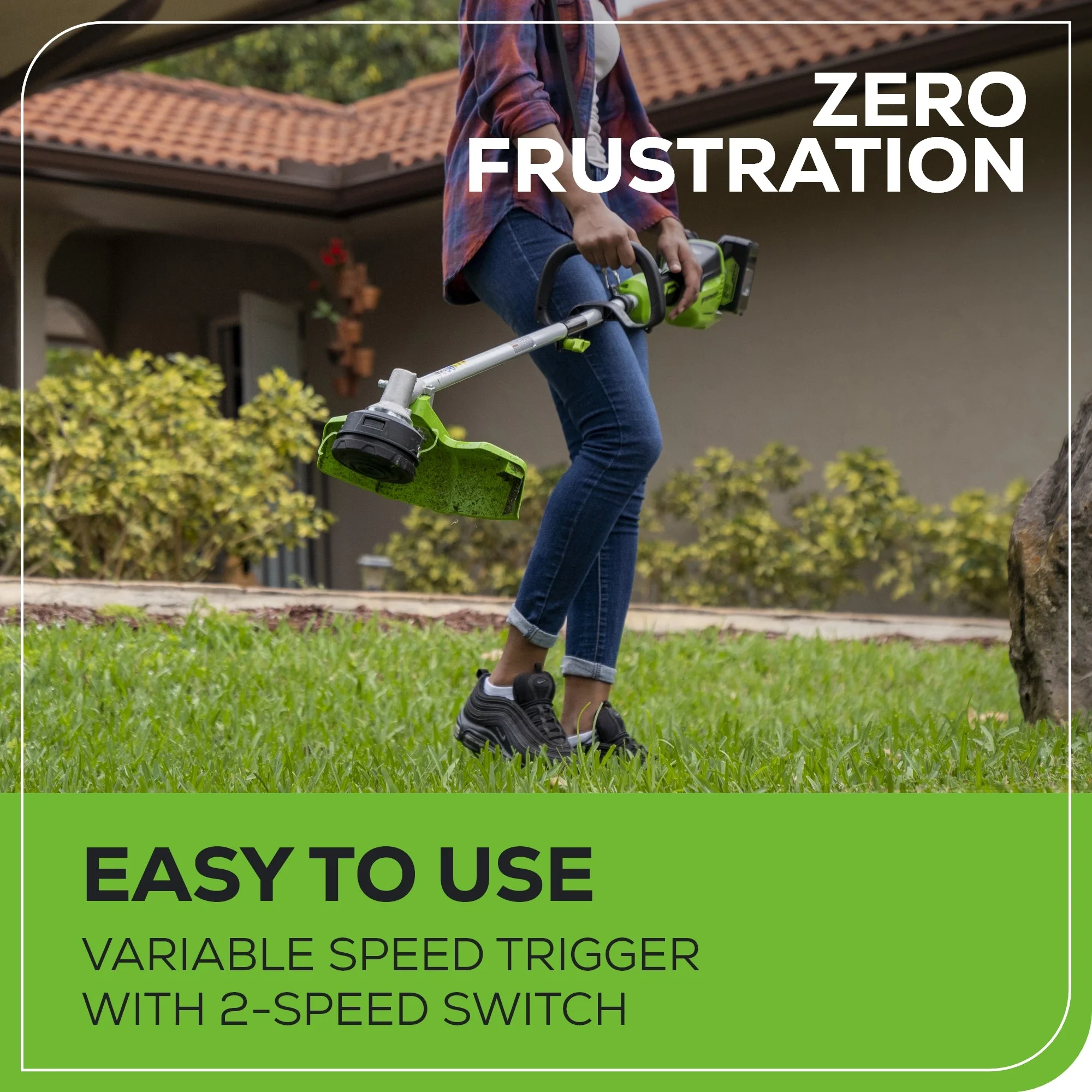 48V (24V x 2) 16" Cordless Battery String Trimmer (Attachment Capable): (2) 4.0 Ah USB Batteries and Dual-Port Charger - Image 9