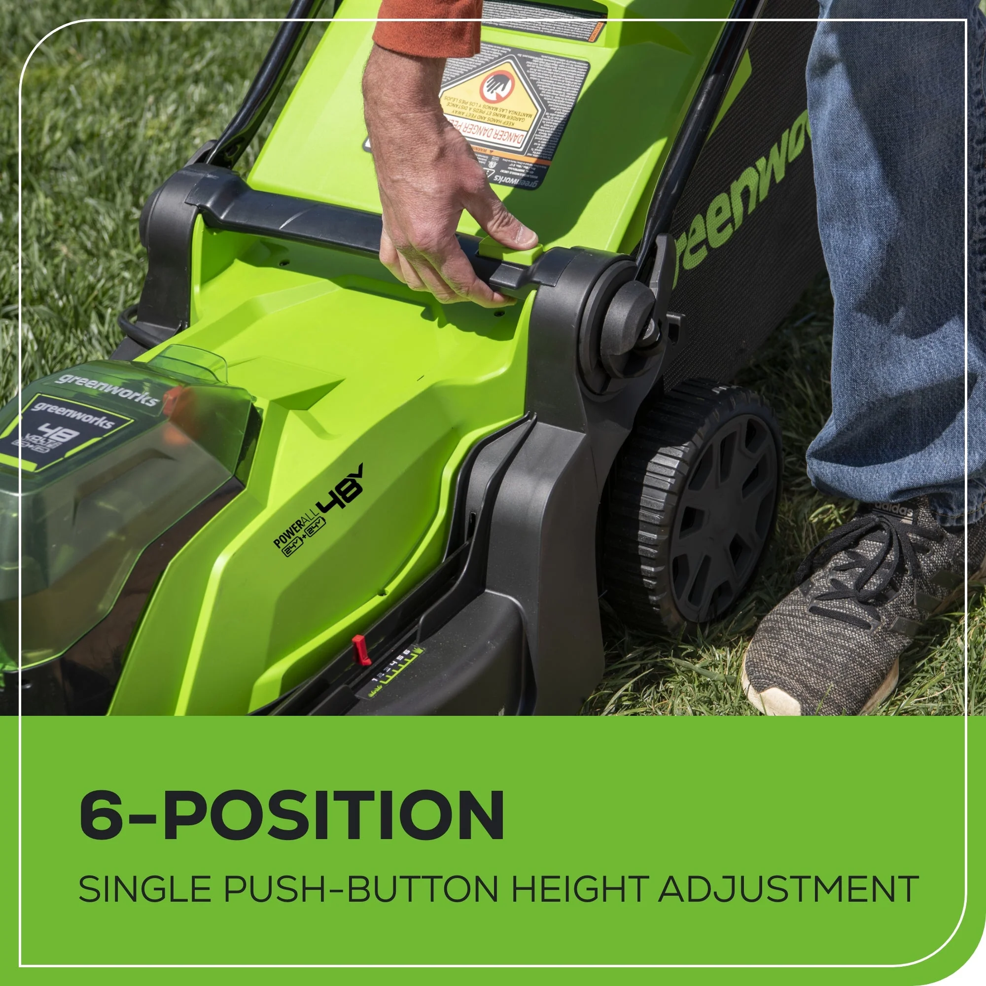 48V (24V x 2) 17" Cordless Battery Push Lawn Mower: (2) 4.0 Ah Batteries and Dual-Port Charger - Image 6